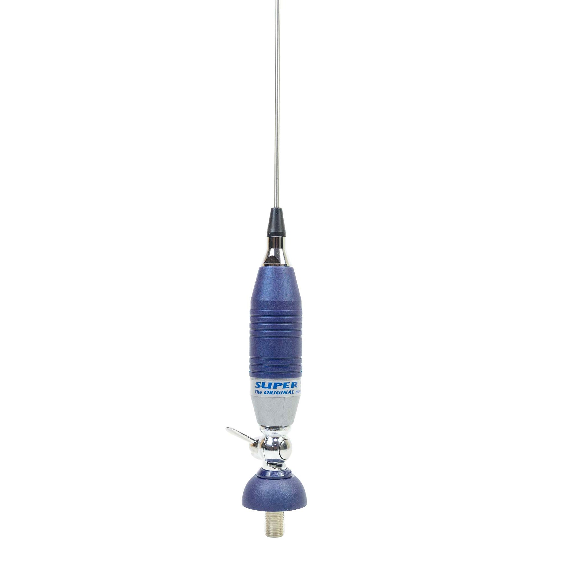 Antena CB Sirio SUPER 9 cu fluture, lungime 155 cm, 27 - 28.5 MHz, 250W, montura, cablu RG58 de 4m si mufa PL259 incluse