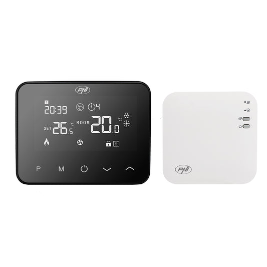 Termostat inteligent PNI CT40 PRO fara fir, cu WiFi, pentru centrale termice, 4 programe zilnice, mod manual, mod economic, control prin Tuya Smart