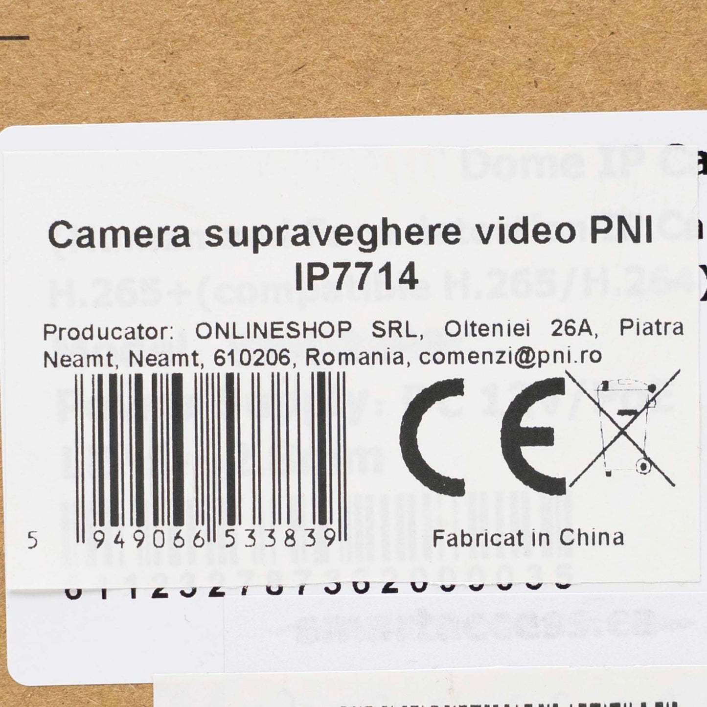 Camera supraveghere video PNI IP7714 8MP dome, dual light, lentila 2.8mm, POE, 12V, pentru exterior, alb