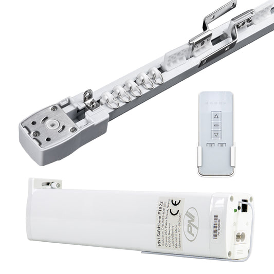 Motor inteligent pentru draperii, perdele PNI SafeHome PT923 WiFi, cu telecomanda inclusa, controlata cu aplicatia Tuya Smart
