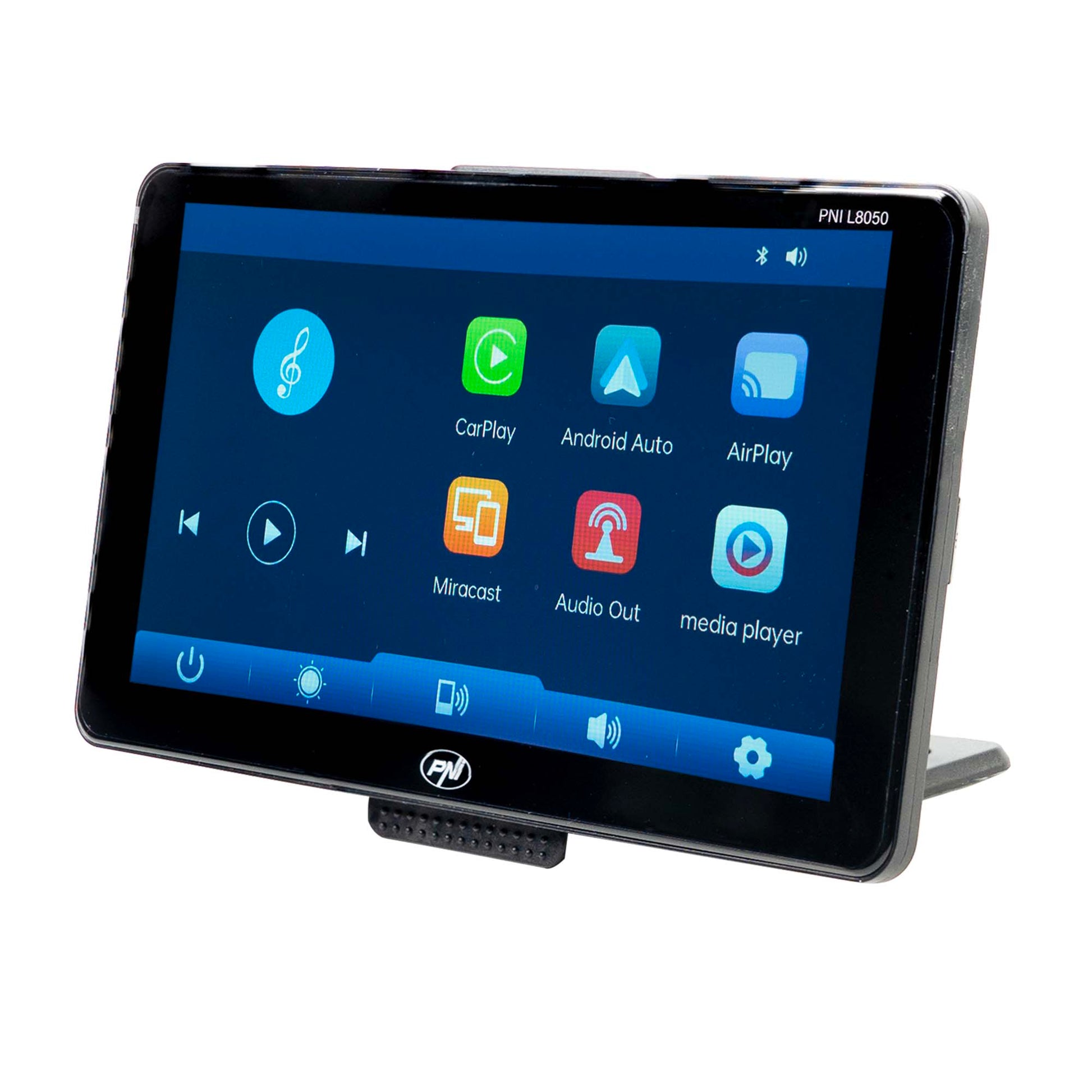 Sistem multimedia auto PNI L8050 cu ecran de 7 inch, Apple Carplay si Android Auto, Android/iPhone mirroring, FM transmitter, camera video mers inapoi inclusa