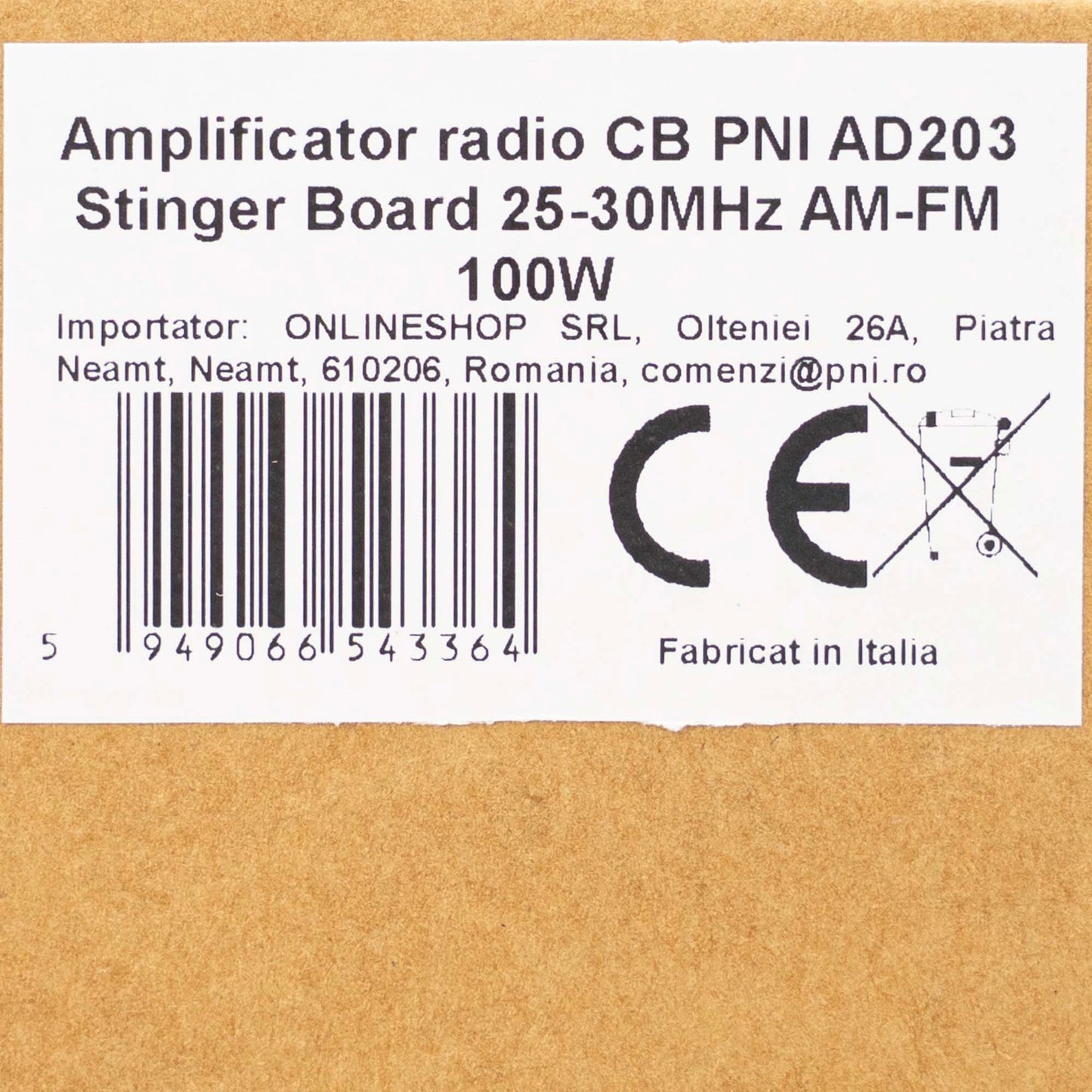 Amplificator radio CB PNI AD203 Stinger Board 25-30MHz AM-FM 100W