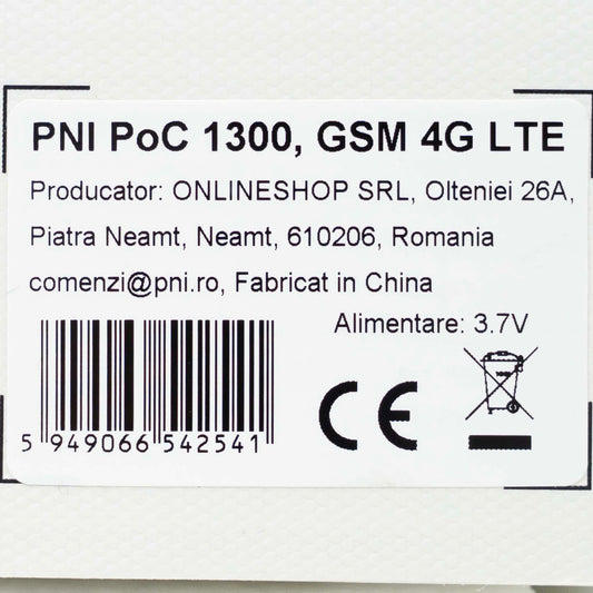 Statie radio portabila PNI PoC 1300 GSM 4G LTE, Linux OS, ecran color 1.77 inch, acumulator Li-Ion 4400 mAh