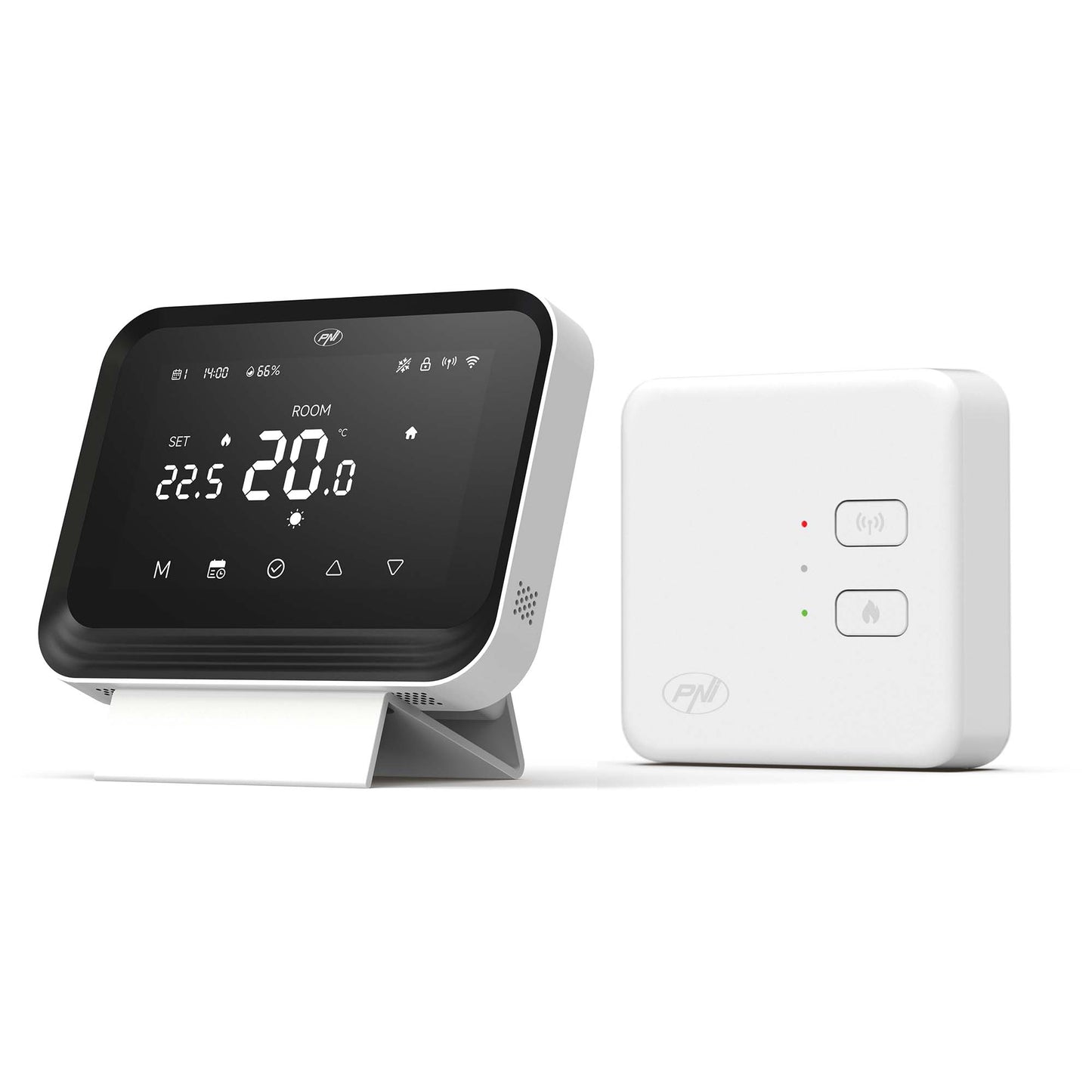 Termostat inteligent PNI CT45 fara fir, cu WiFi, control prin Internet, pentru centrale termice, APP TuyaSmart