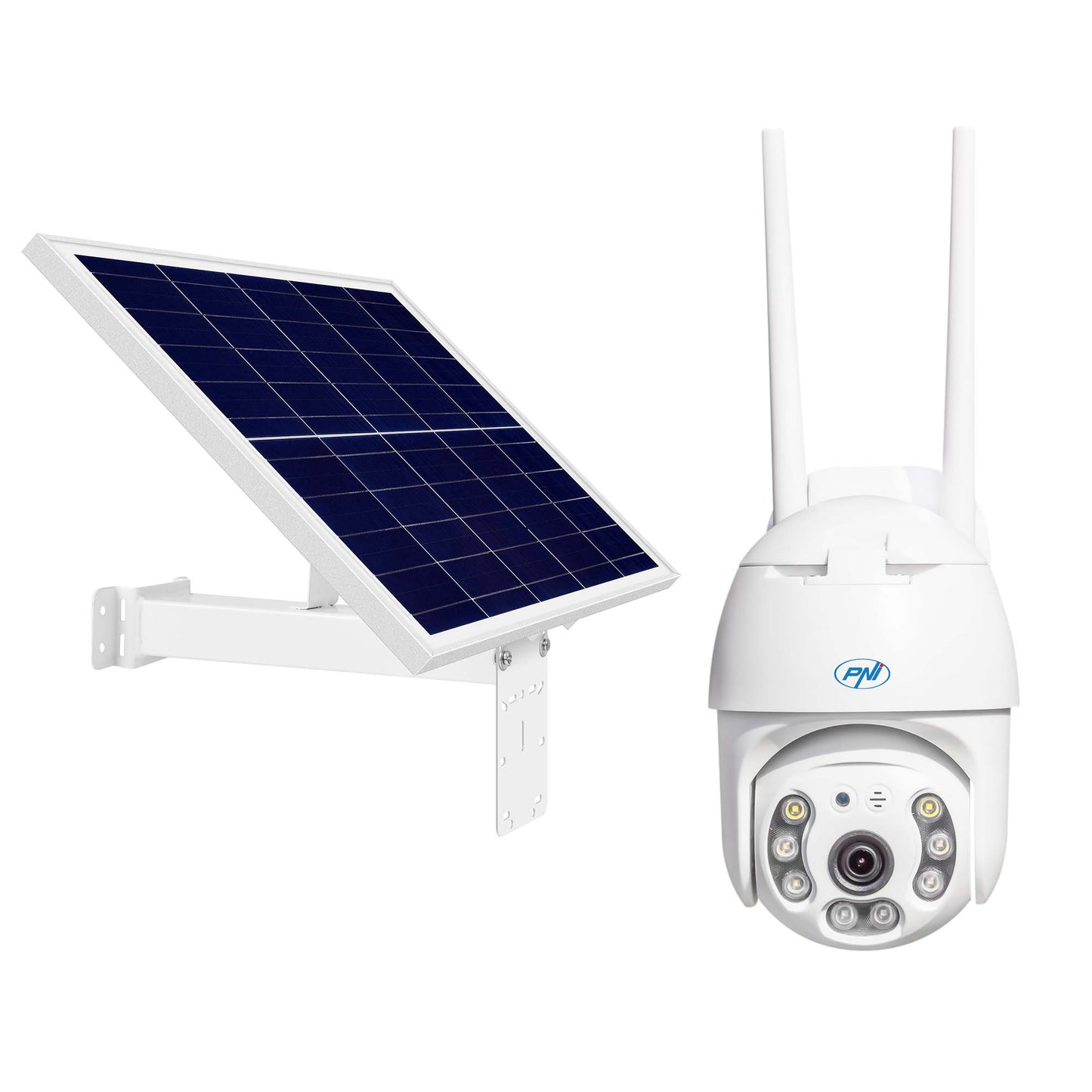 Kit camera supraveghere video PNI IP65 live PTZ 5MP, GSM 4G + Panou solar fotovoltaic PNI PSF6020A