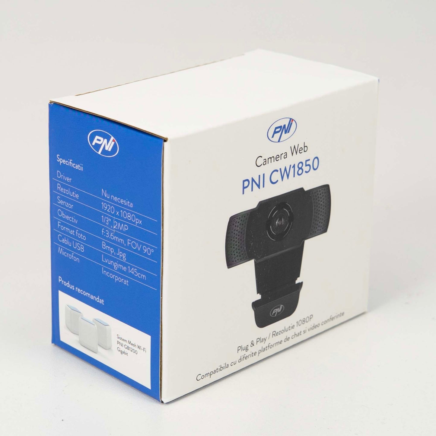 Camera Web PNI CW1850 Full HD 1080P 2MP, USB, clip-on, microfon stereo incorporat