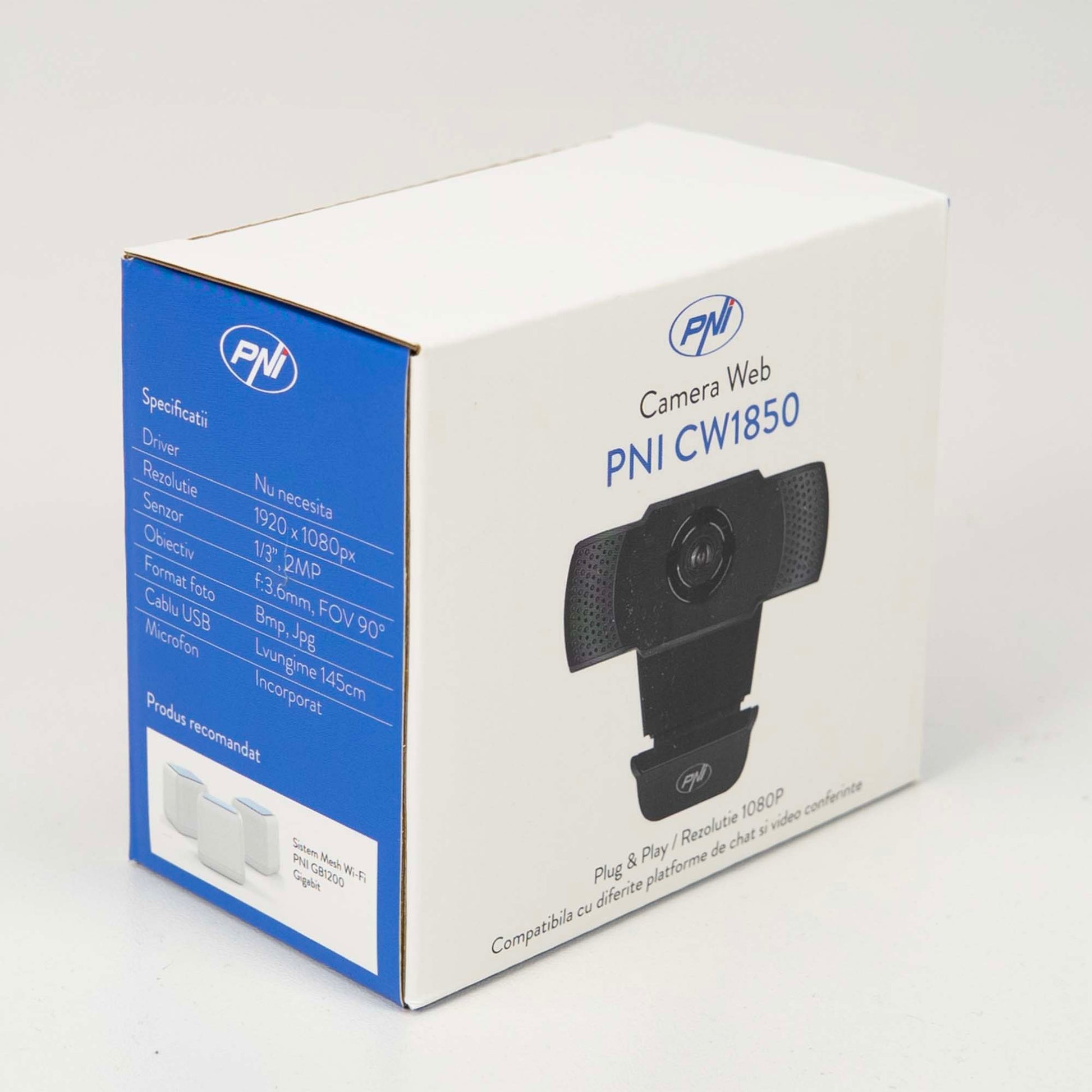 Camera Web PNI CW1850 Full HD 1080P 2MP, USB, clip-on, microfon stereo incorporat