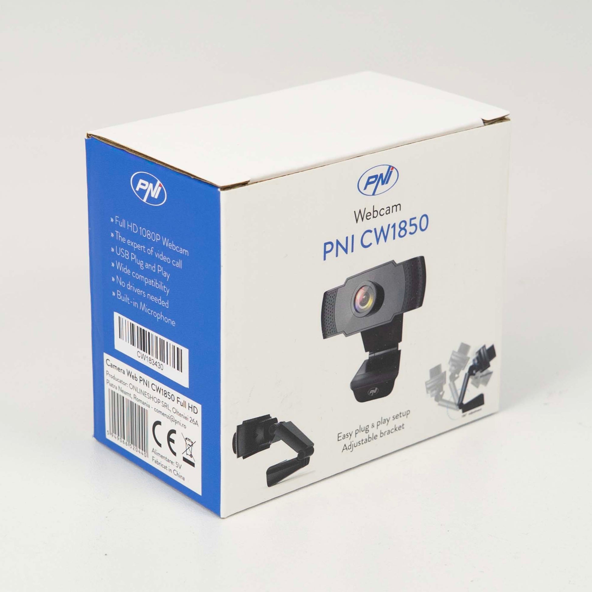 Camera Web PNI CW1850 Full HD 1080P 2MP, USB, clip-on, microfon stereo incorporat