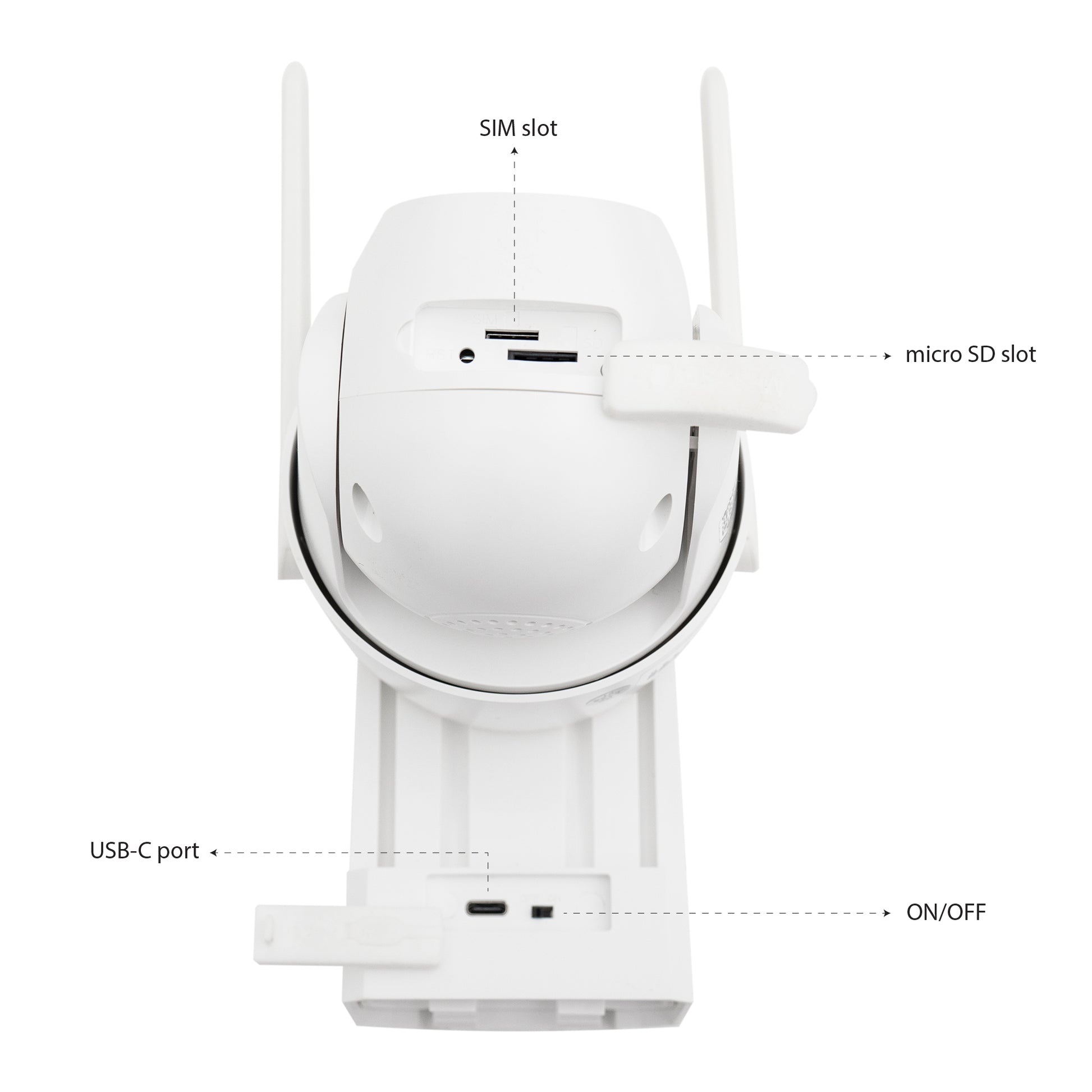 Camera supraveghere video PNI IP894 GSM 4G PTZ, dual lens 2MP + 2MP, panou solar 5.5W, acumulator bloc 8000mAh