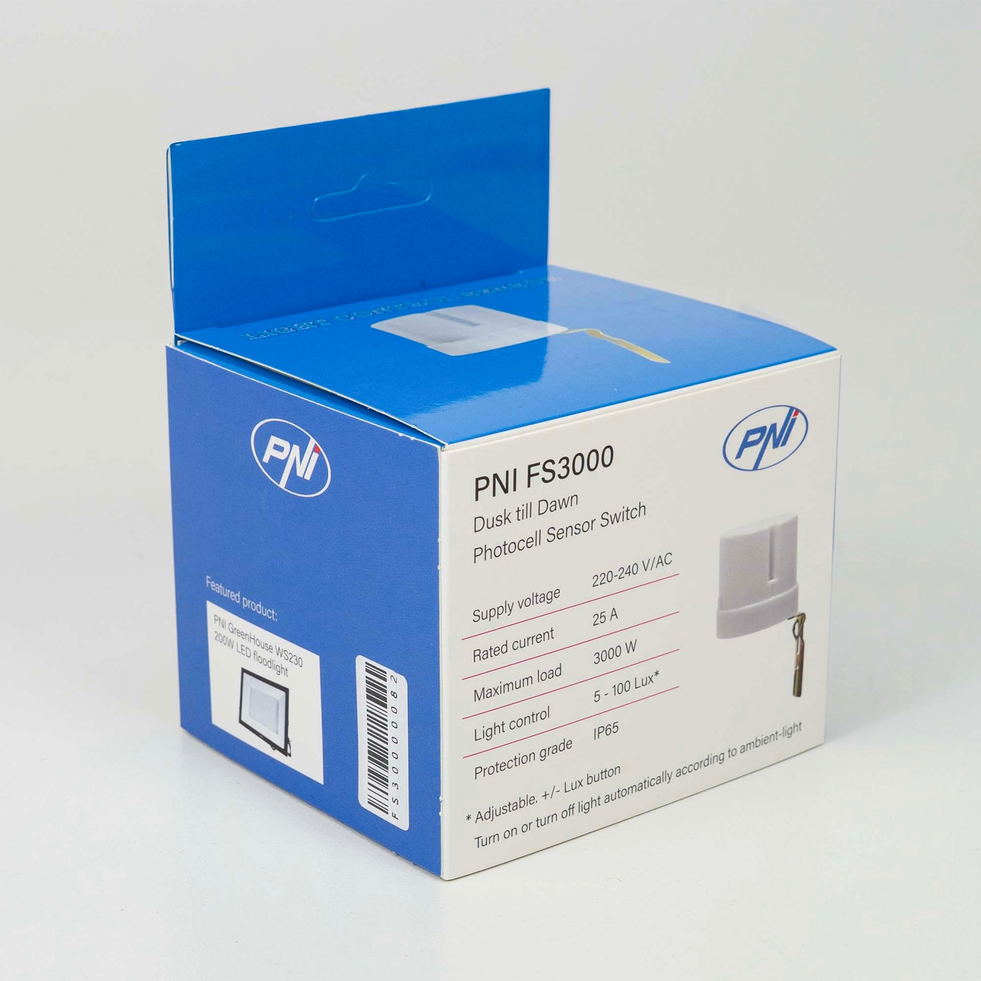 Fotosenzor noapte/zi PNI FS3000 25A, 3000W, de exterior