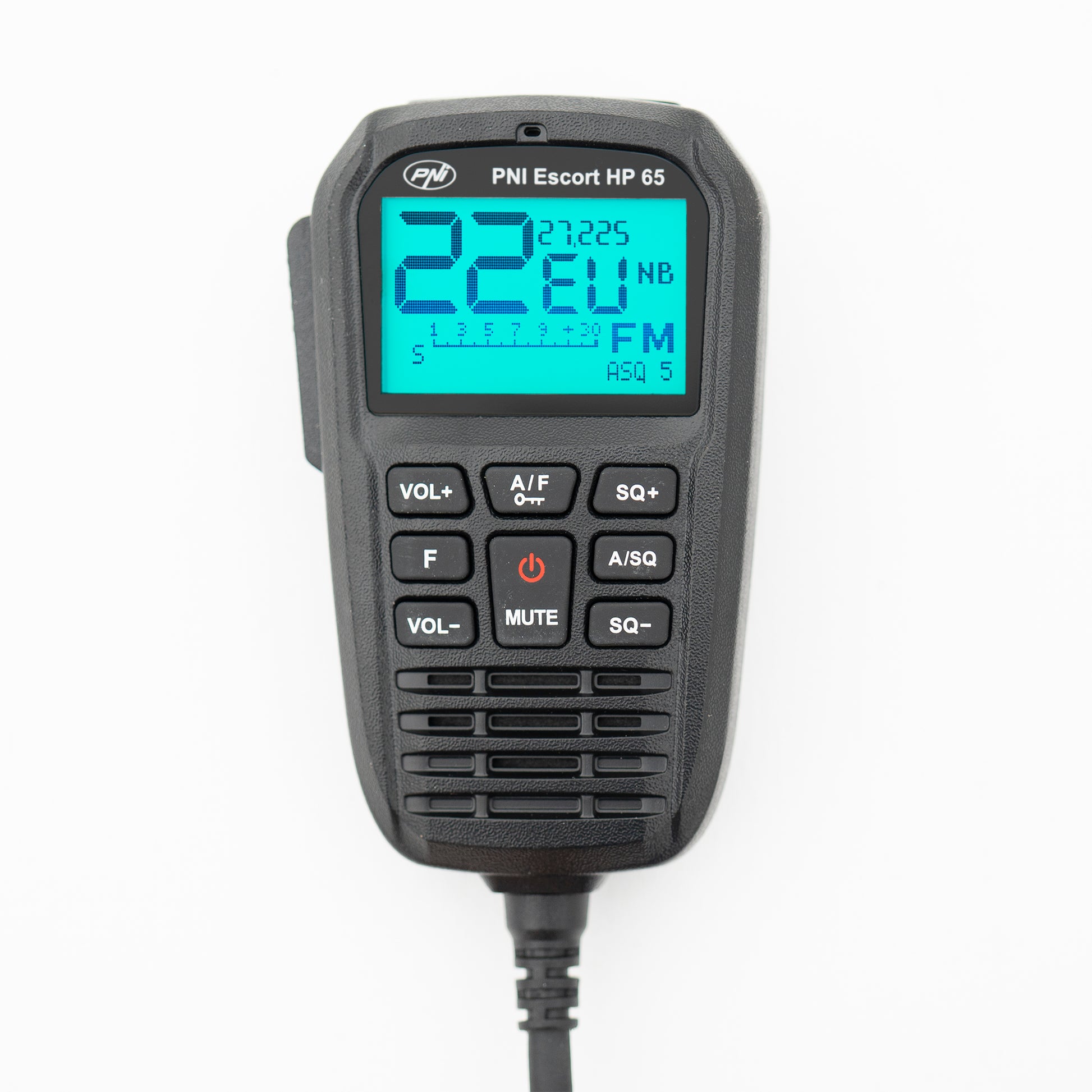 Statie radio CB PNI Escort HP 65 ASQ, multi-norma, Noise Blanker, ASQ, SQ reglabil, 12 V - 24 V, mufa de bricheta inclusa