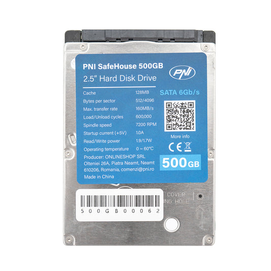 Hard Disk intern PNI SafeHouse 500GB 2.5&#34;, SATA 6GB/s, capacitate 500GB, cache 128MB