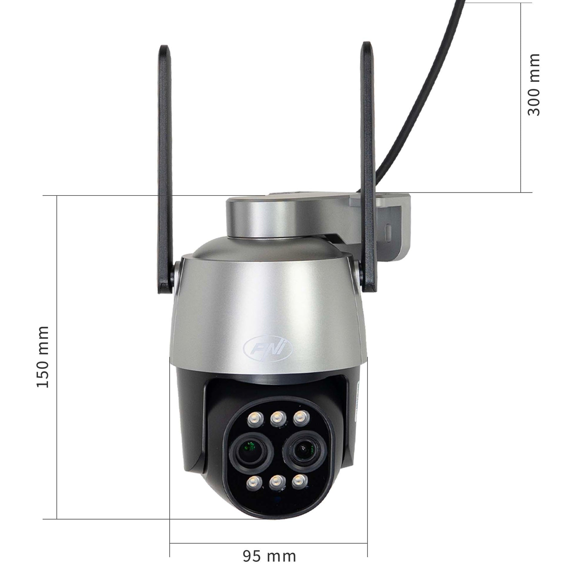 Camera supraveghere video PNI House IP574 cu Wi-Fi, PTZ, dual lens 4MP + 4MP, zoom optic 10X, IP65