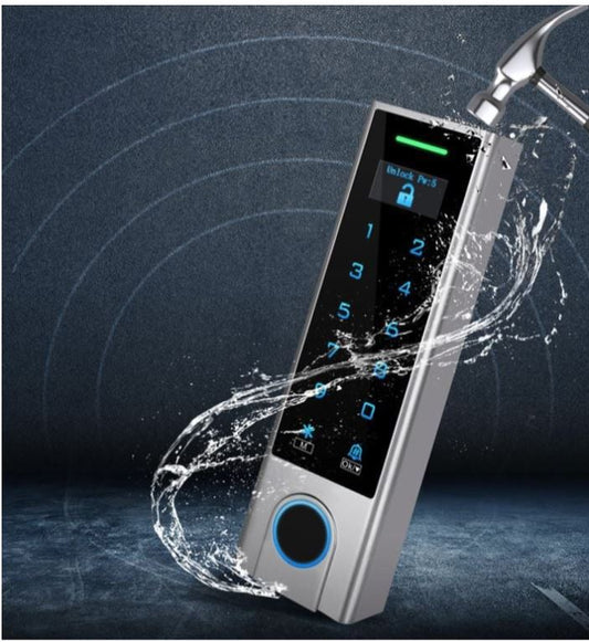 Tastatura control acces PNI DK350 cu Wi-Fi, card acces, amprenta, PIN, touch, IP66, aplicatie Tuya