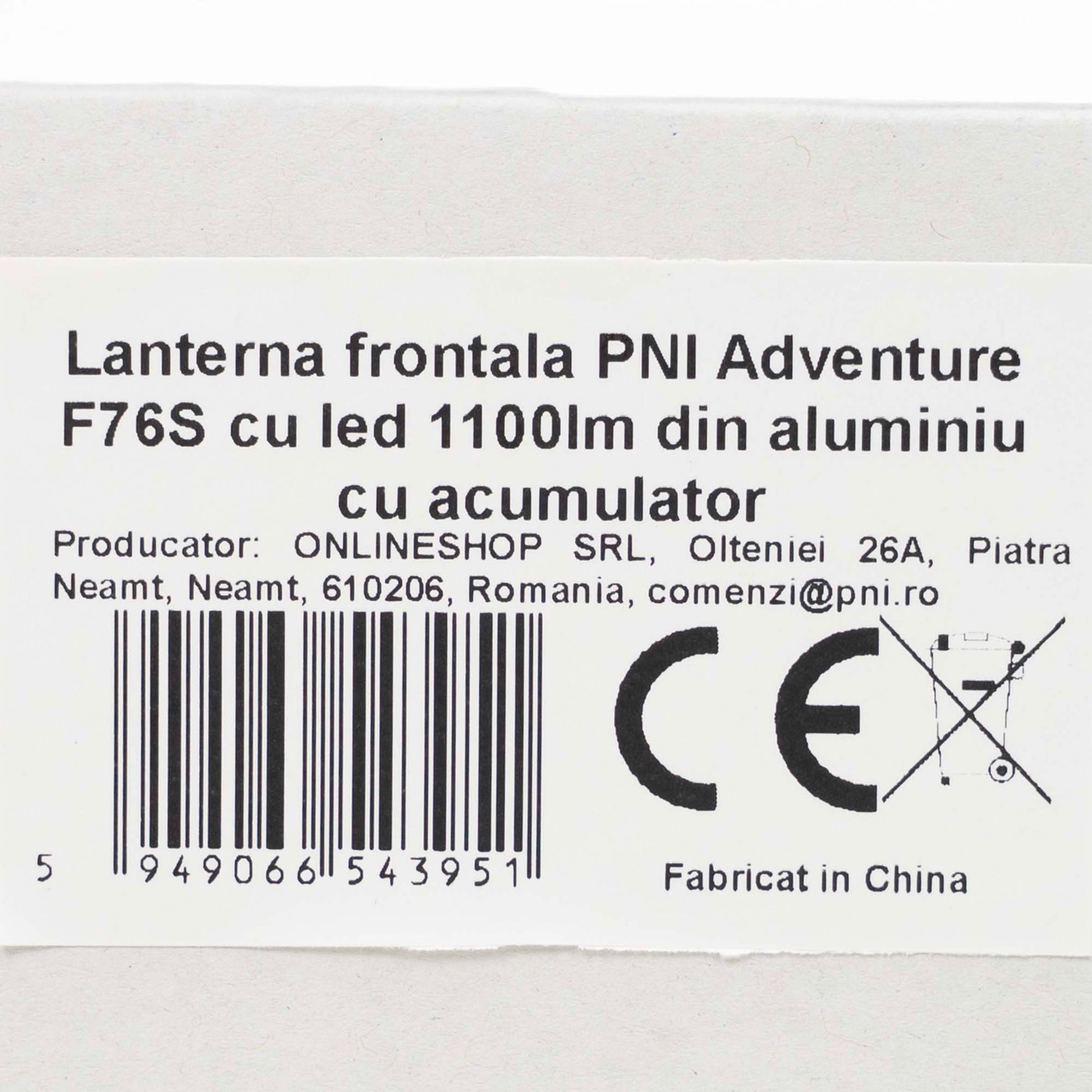 Lanterna frontala PNI Adventure F76S cu led 1100lm din aluminiu cu acumulator