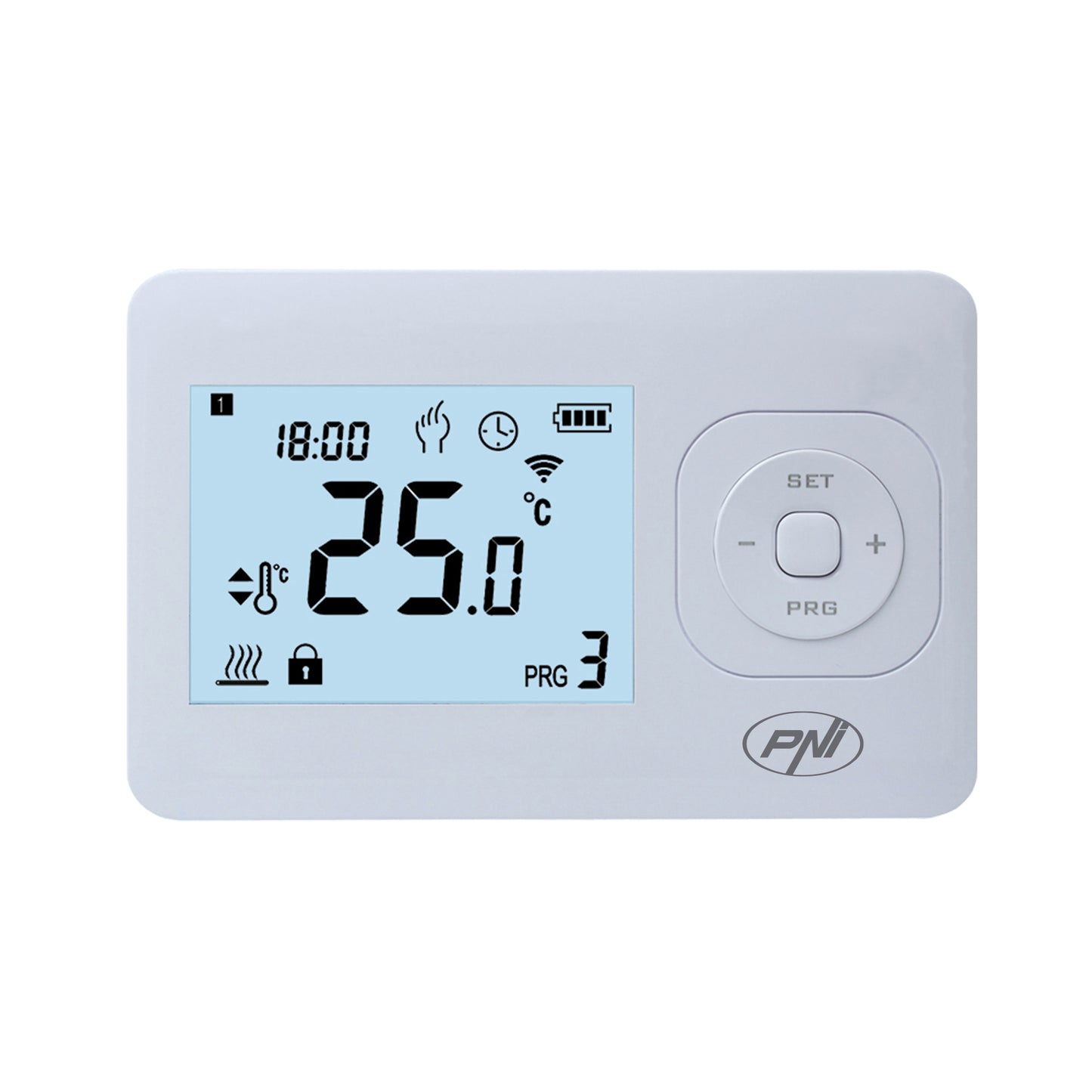 Termostat fara fir PNI CT62 pentru centrale termice, afisaj iluminat, programe zilnice