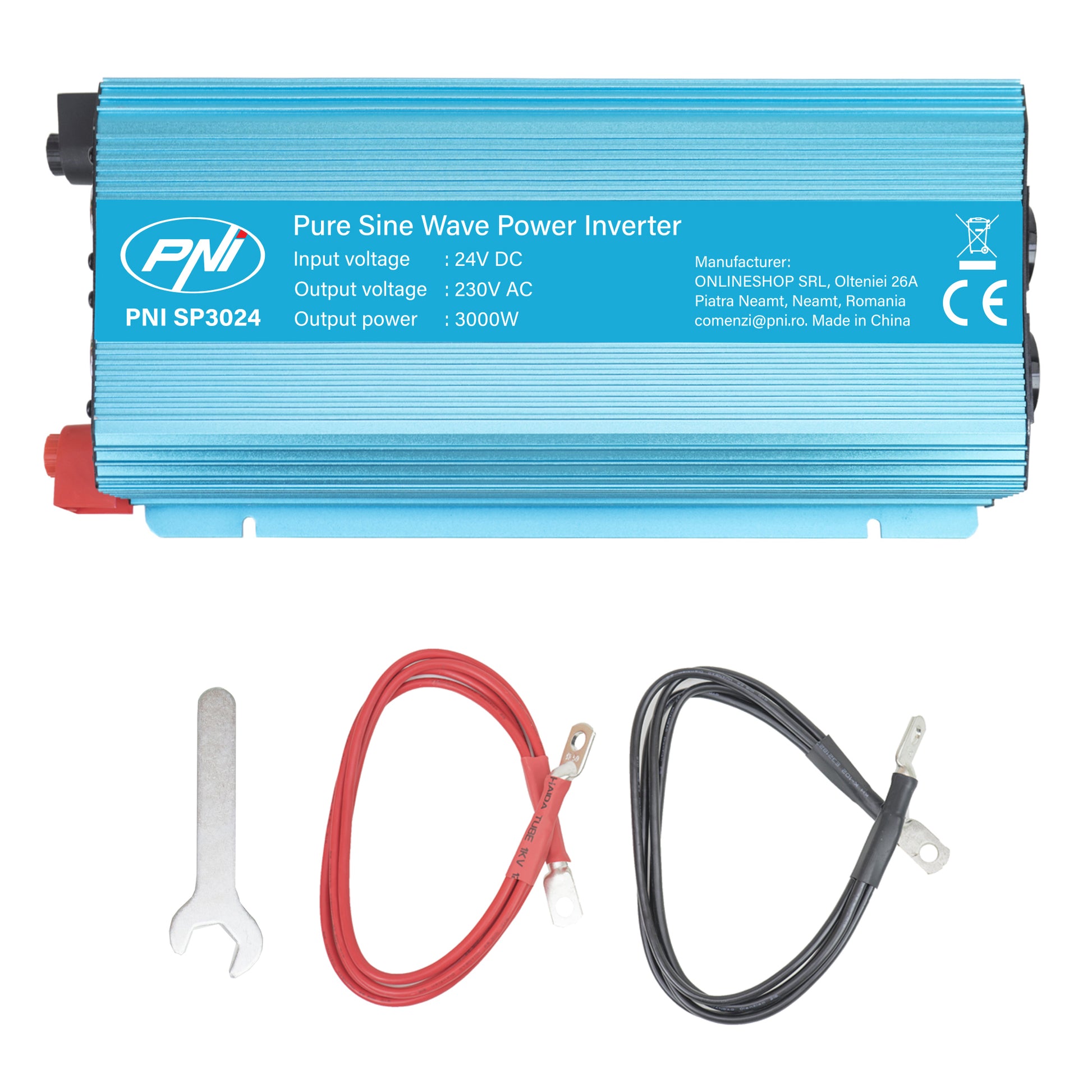 Invertor de tensiune PNI SP3024 alimentare 24V iesire 230V 3000W sinusoida pura