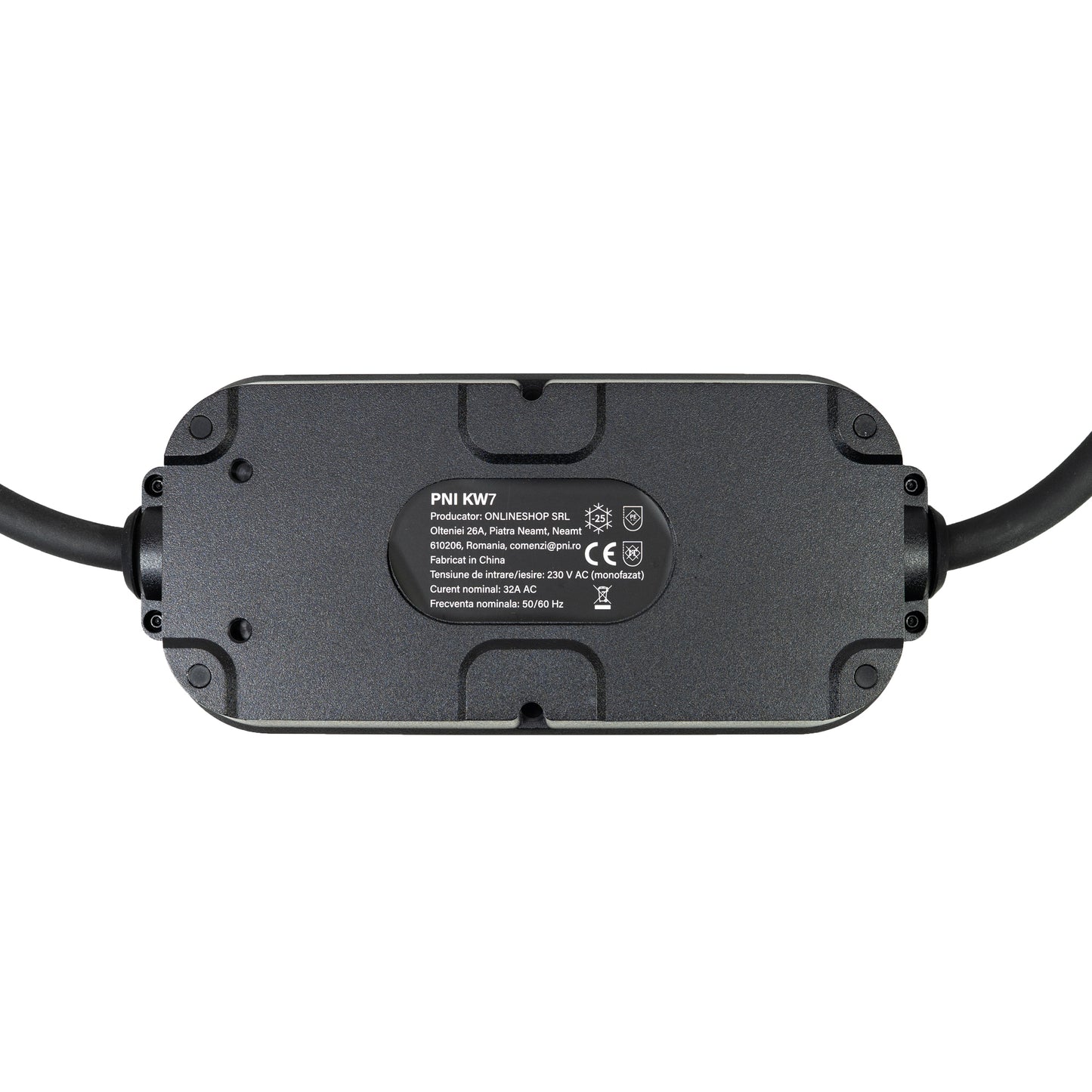 Incarcator portabil PNI KW7 32A, 7.4KW, pentru masini electrice, 230V, monofazat, cablu Type 2 cu conector 5 pini, cu temporizare, IP66