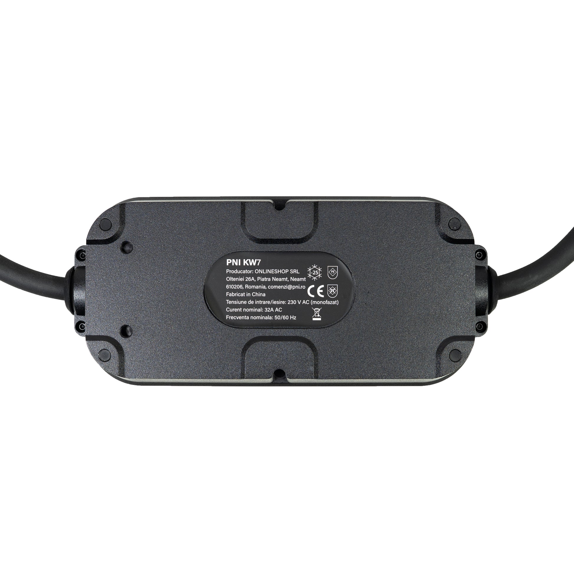 Incarcator portabil PNI KW7 32A, 7.4KW, pentru masini electrice, 230V, monofazat, cablu Type 2 cu conector 5 pini, cu temporizare, IP66
