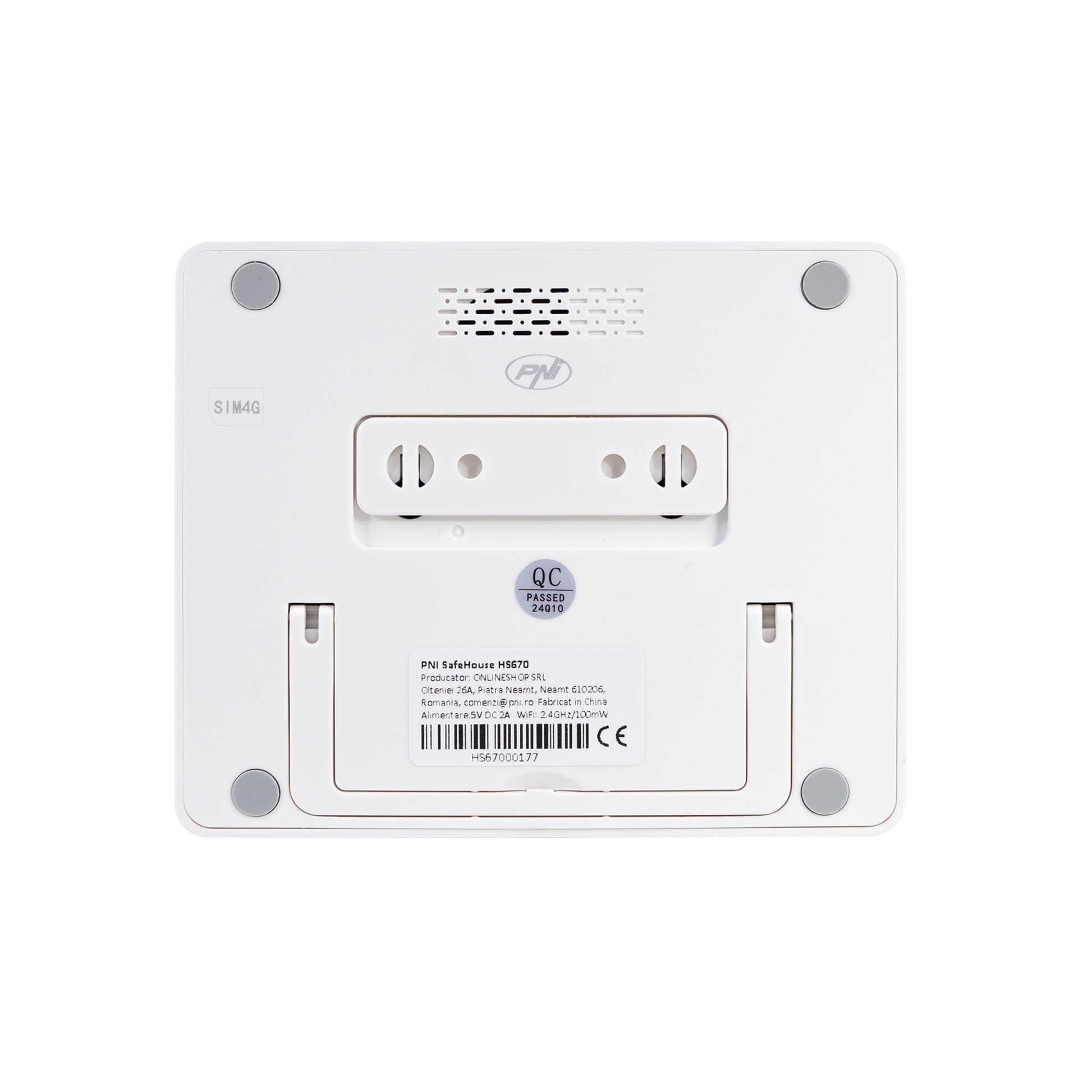 Sistem de alarma wireless PNI SafeHouse HS670 WiFi GSM 4G, ecran color tactil, 99 zone wireless, suporta 5 numere de telefon, apel si SMS de alarma, compatibil cu aplicatia Tuya Smart