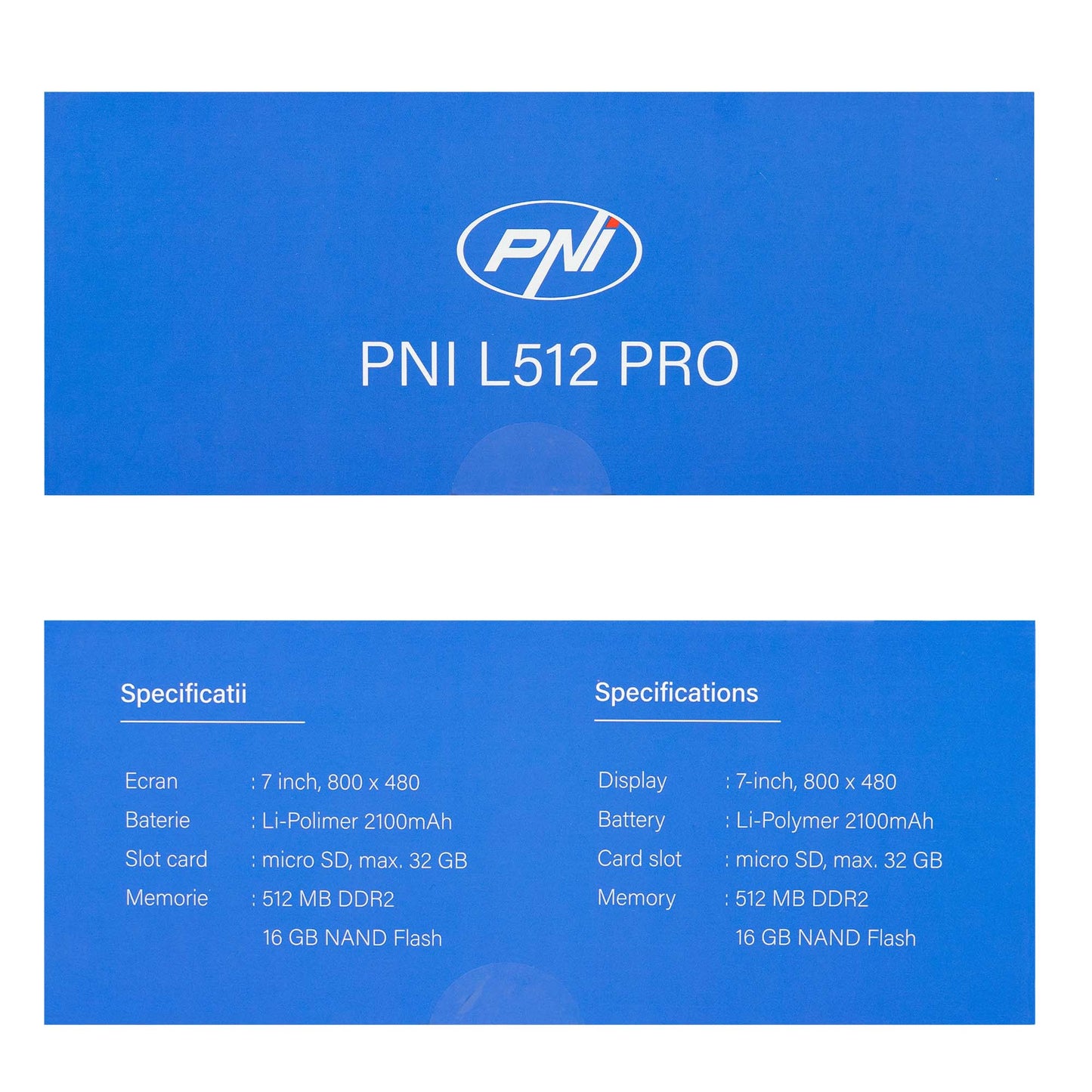 Sistem de navigatie GPS PNI L512 PRO cu parasolar, 7 inch, 800 MHz, 512MB DDR, 16GB memorie interna, FM transmitter