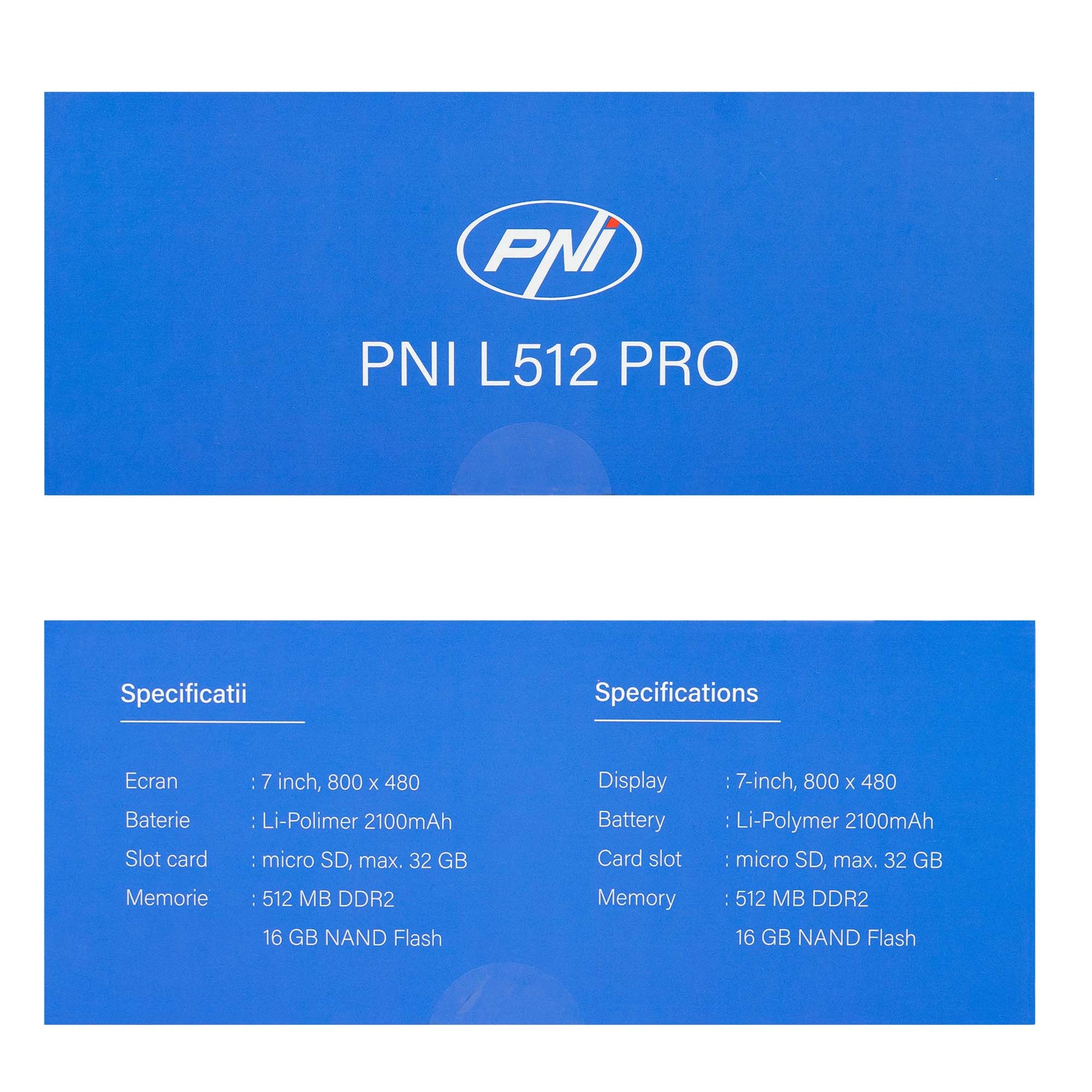 Sistem de navigatie GPS PNI L512 PRO cu parasolar, 7 inch, 800 MHz, 512MB DDR, 16GB memorie interna, FM transmitter