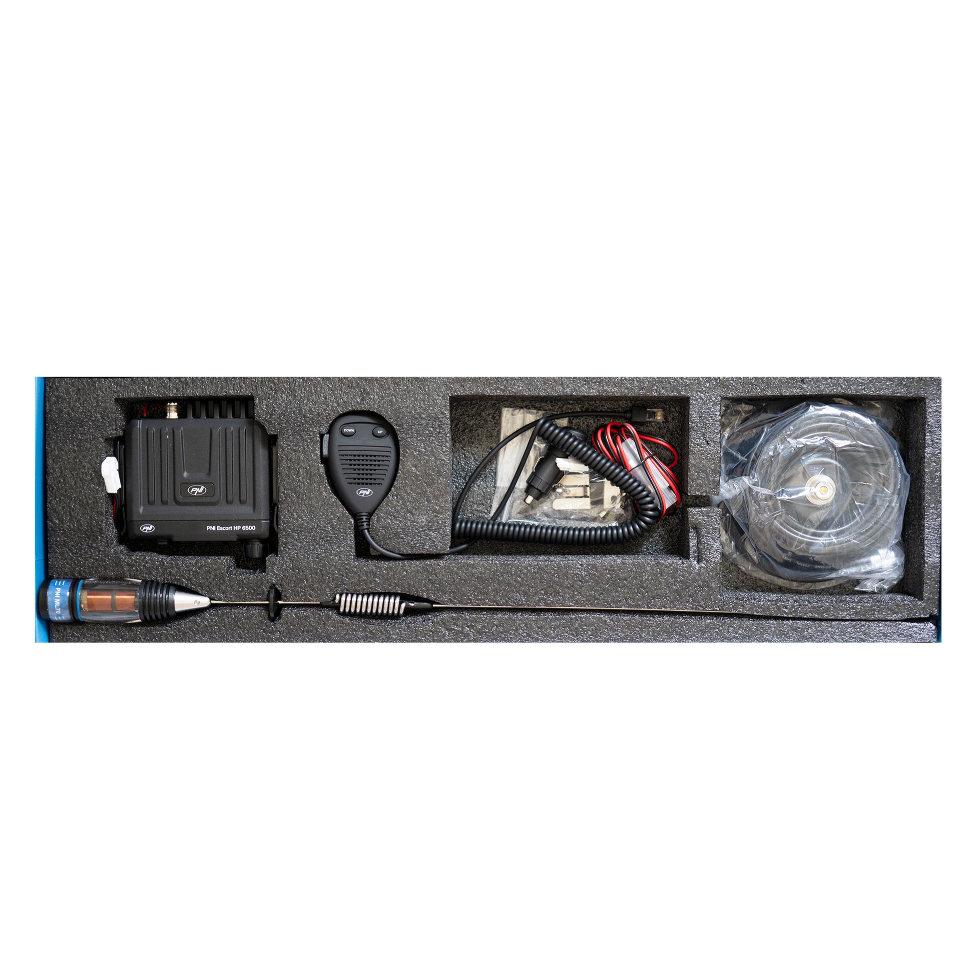 Pachet Statie radio CB PNI Escort HP 6500 ASQ + Antena CB PNI ML70 cu magnet inclus