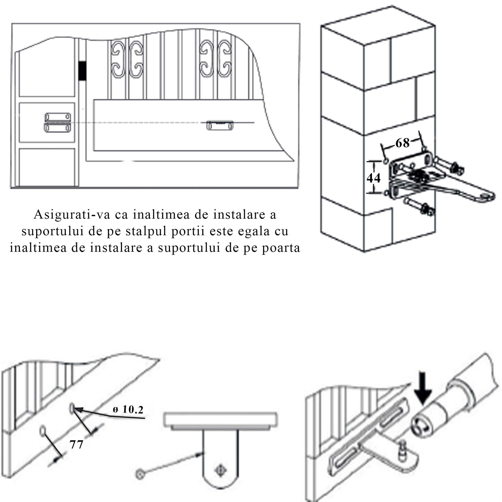 Kit automatizare porti batante PNI MAB300, cu 2 motoare 40W, telecomenzi si panou de control, fotocelule si lampa, lungime poarta 2 x 2.5m max, greutate poarta 200Kg