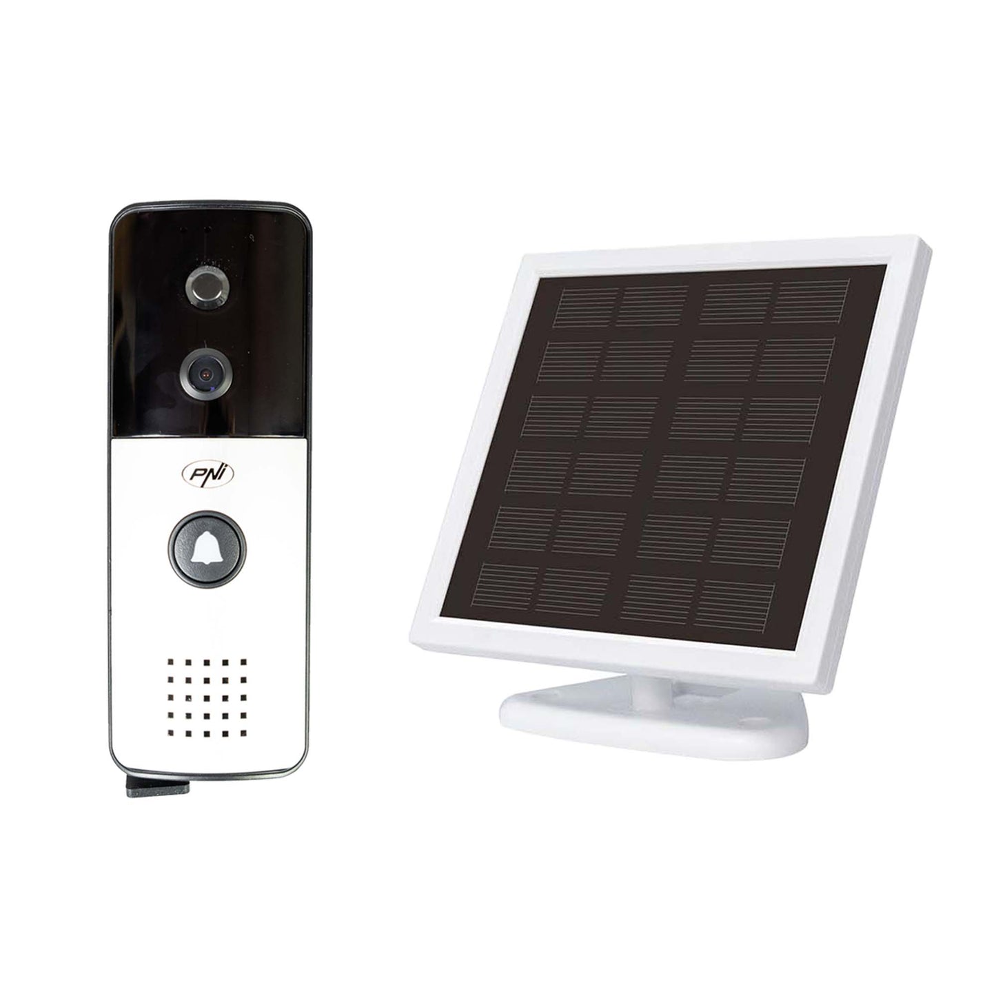 Interfon video inteligent fara fir PNI SafeHome PT770 WiFi, Full HD 1080P, unitate poarta cu panou solar, Tuya Smart, integrare in scenarii si automatizari smart cu alte produse compatibile Tuya, IP55