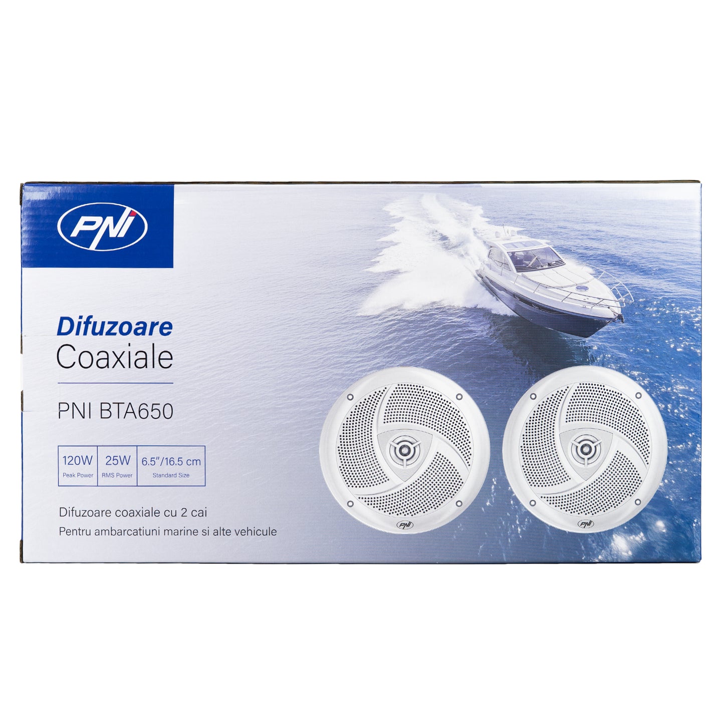 Difuzoare coaxiale pentru barci PNI BTA650 120W, 16.5 cm, set 2 buc
