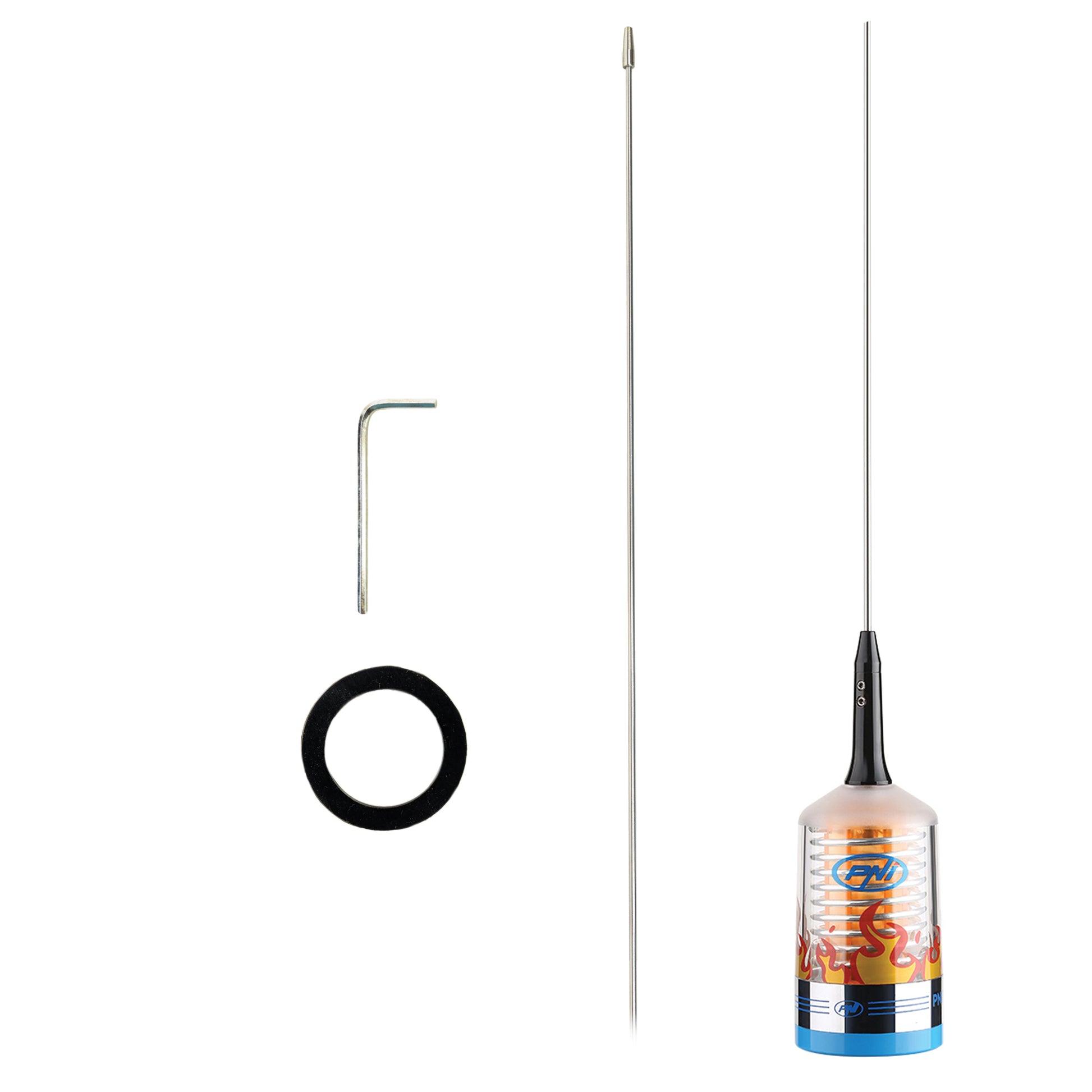 Antena CB PNI TRUCKER 9000 PL cu LED, lungime 140 cm, 26-28MHz, 1000W, fara cablu