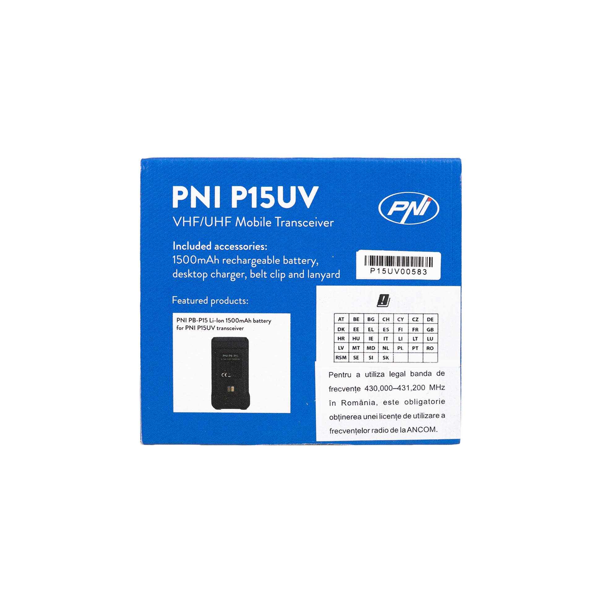 Statie radio portabila VHF/UHF PNI P15UV dual band, 144-146MHz/430-440Mhz, 999CH, cu acumulator 1500 mAh