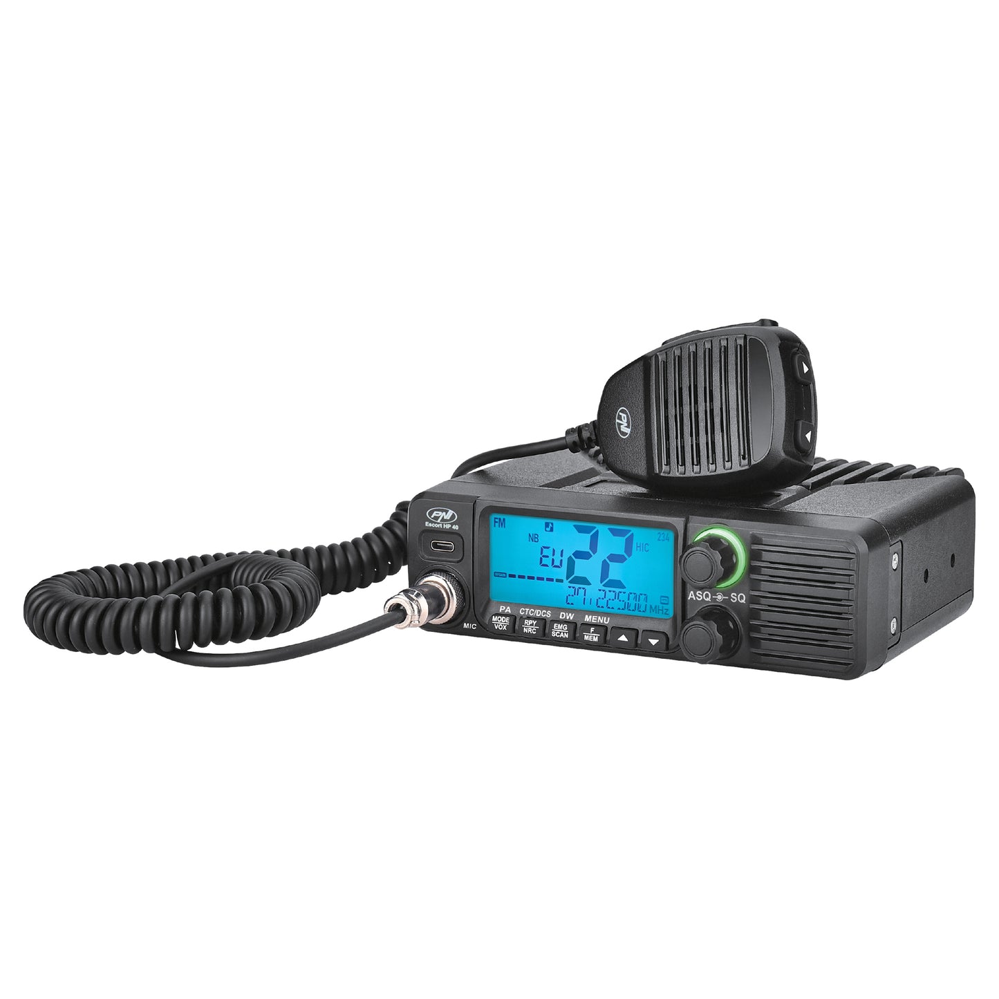 Statie radio CB PNI Escort HP 40 multistandard, 4W, AM, FM, 12-24V, ASQ, RF Gain