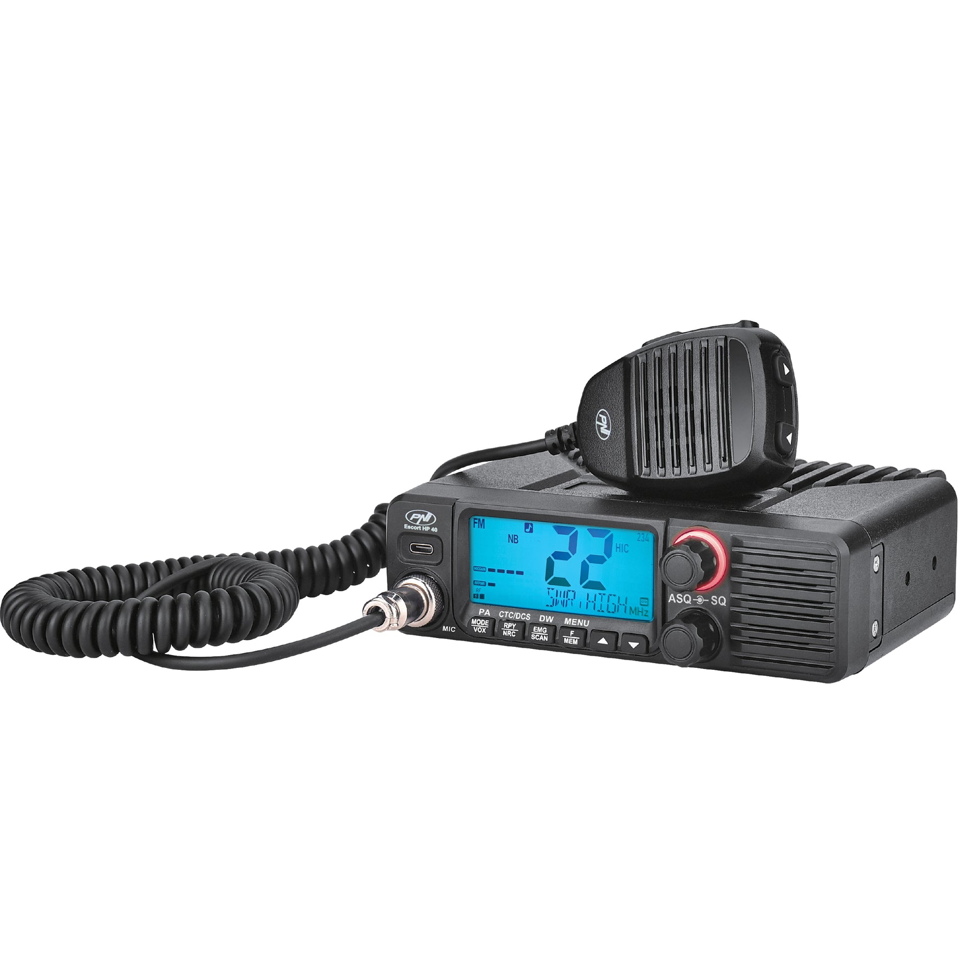 Statie radio CB PNI Escort HP 40 multistandard, 4W, AM, FM, 12-24V, ASQ, RF Gain