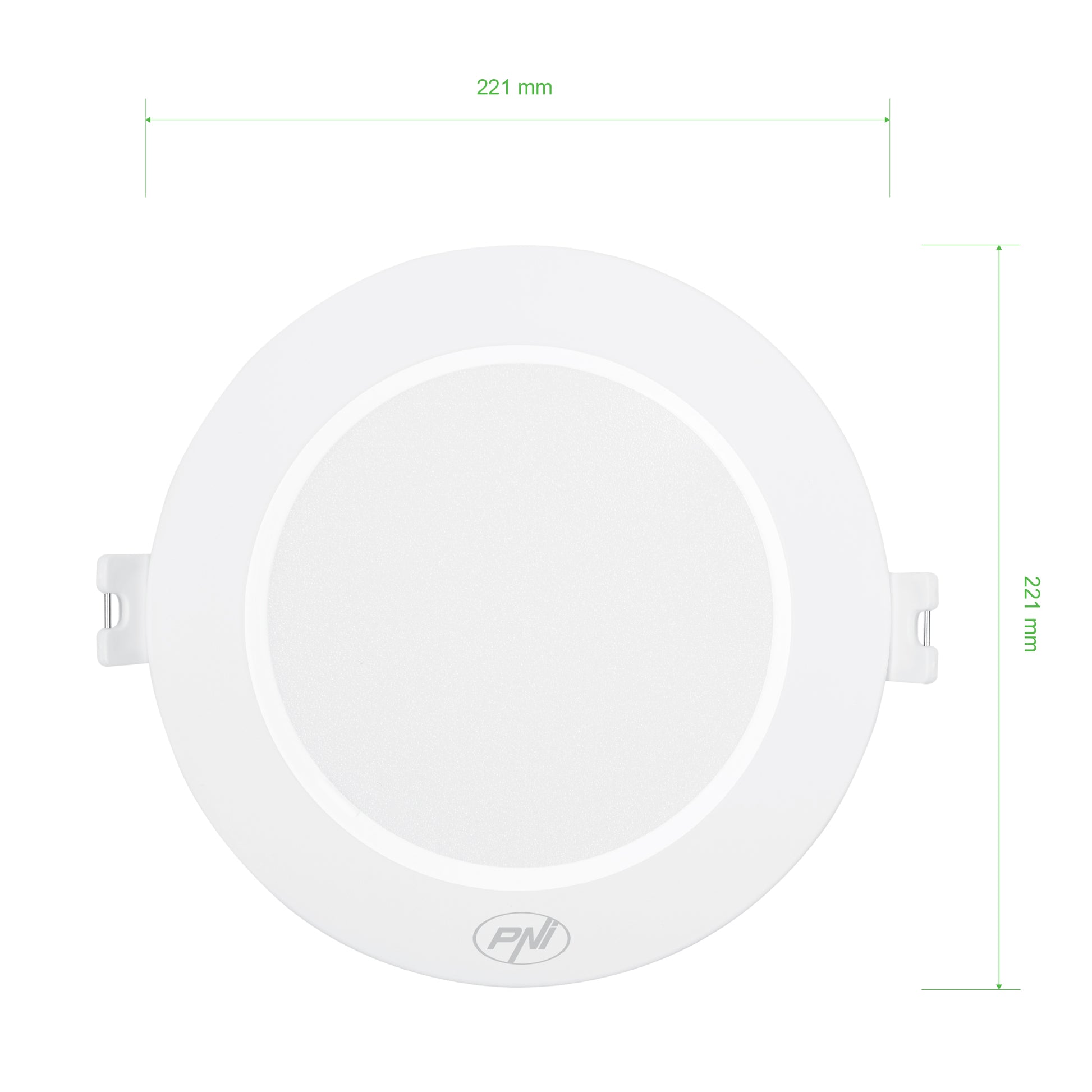 Spot LED PNI D-Light CL2518 18W, incastrabil, rotund 22 cm, 6400K, alimentare 230V, 1980 lm, alb rece