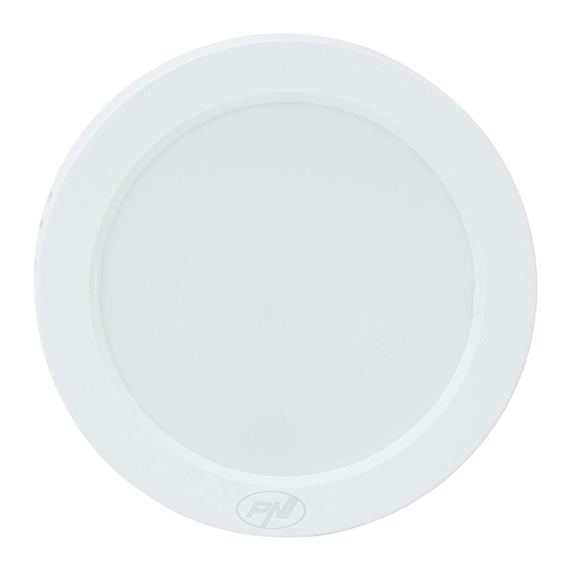 Plafoniera LED PNI D-Light CL2412 12W, rotunda 16.7 cm, 6400K, alimentare 230V, 1320 lm, alb rece