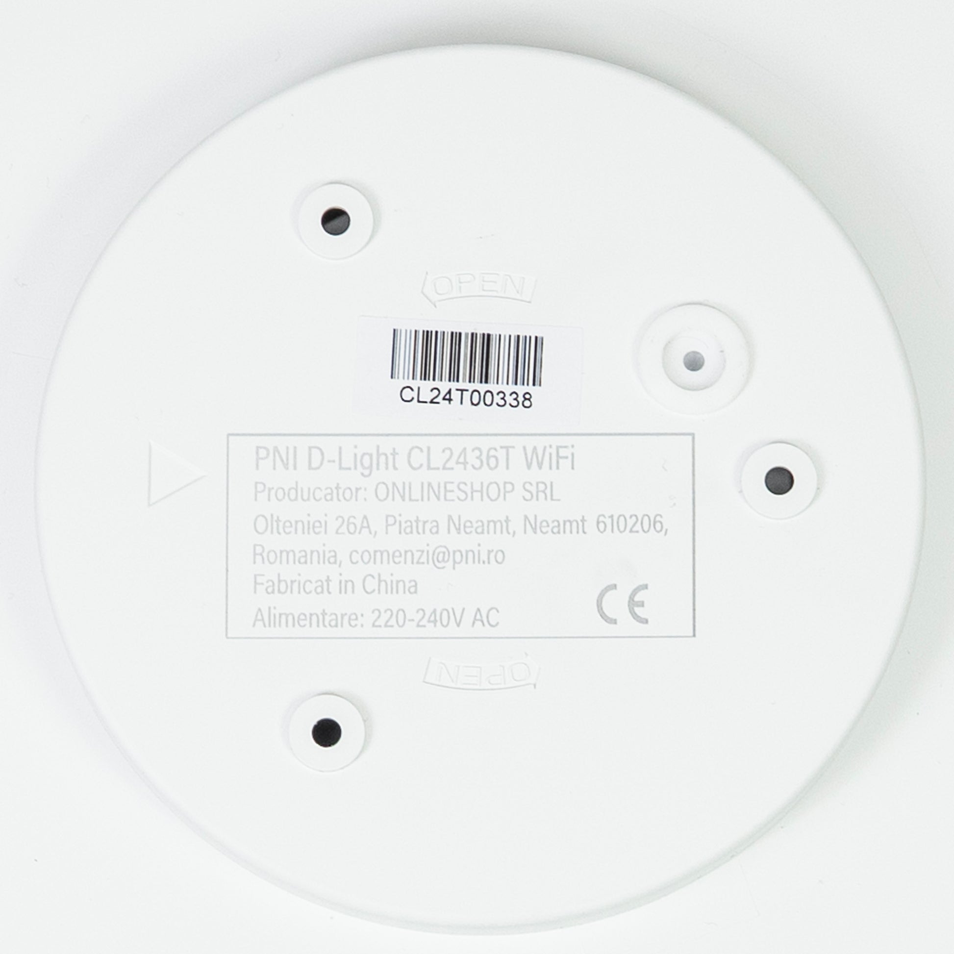 Plafoniera LED PNI D-Light CL2436T Wi-Fi, RGBW, 36W, dimabila, rotunda 41 cm, 3000K-6500K, alimentare 230V, 3600 lm, alb, control din Tuya app