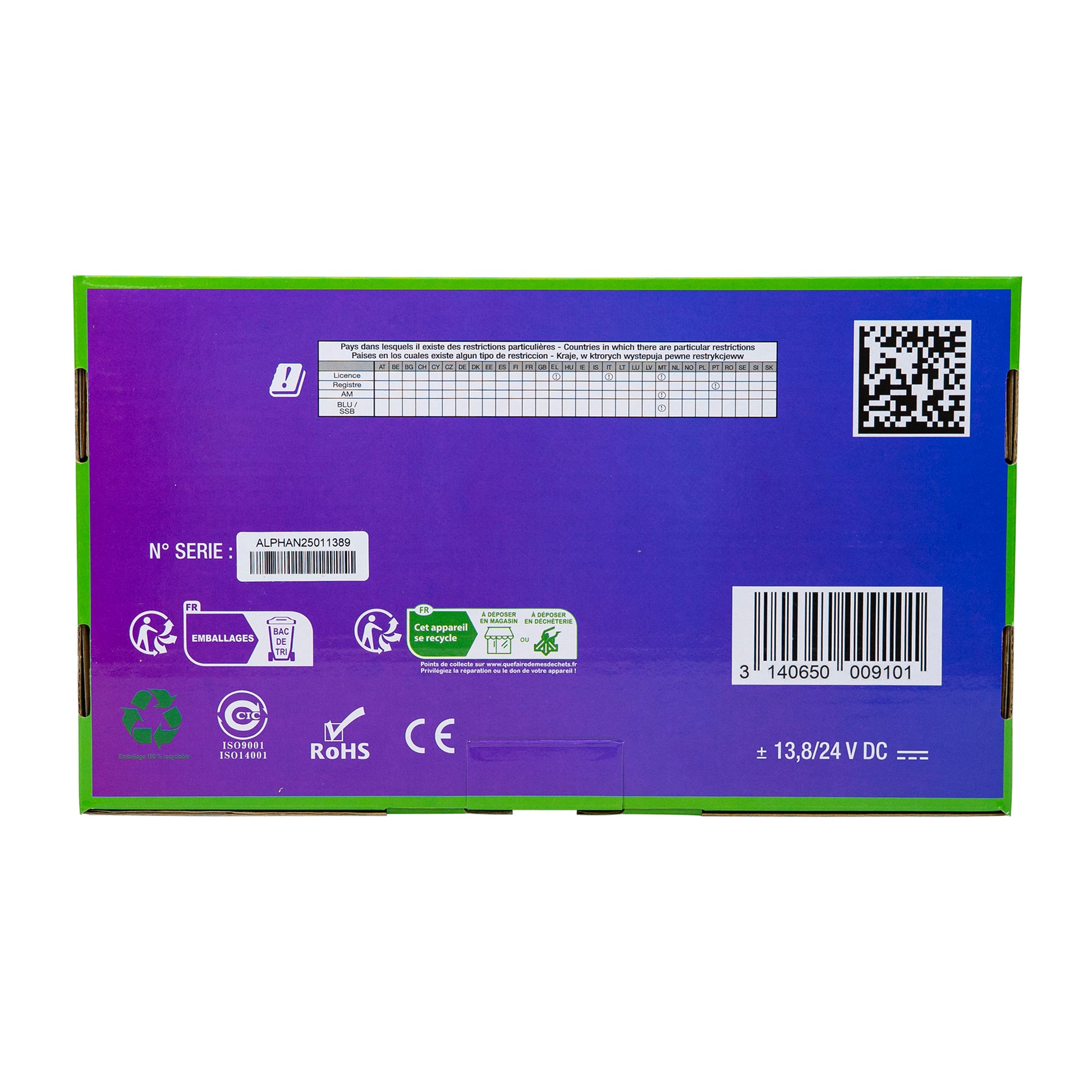 Statie radio CB CRT Alpha N ASQ, 4W, NRC, Echo, RF Gain, Roger Beep, display color, 12V-24V