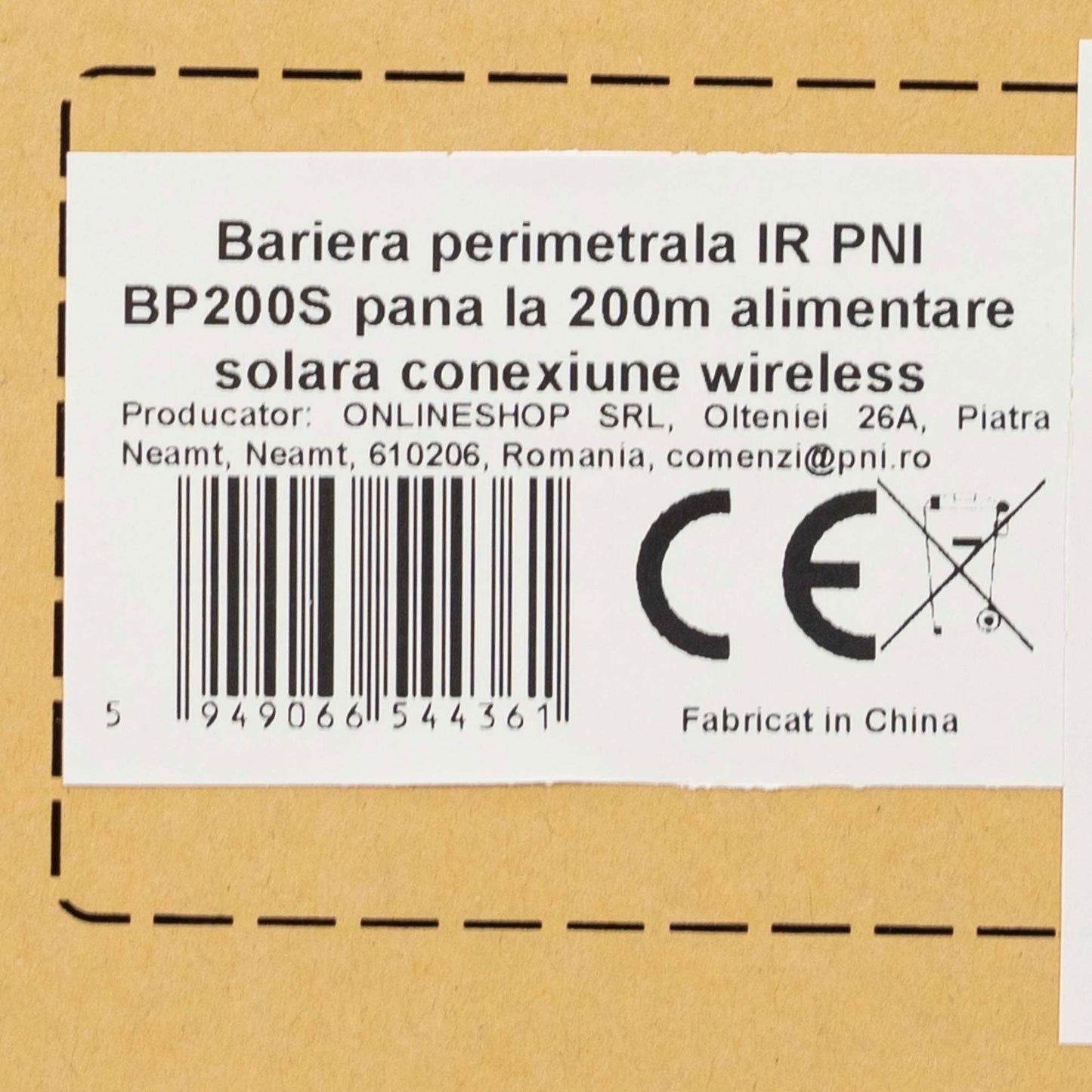 Bariera perimetrala IR PNI BP200S pana la 200m, 3 fascicule IR, alimentare solara, 4000 mAh, conexiune wireless, negru