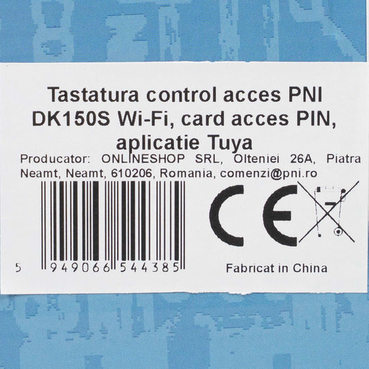Tastatura control acces PNI DK150S cu Wi-Fi, card acces, PIN si aplicatie Tuya, negru