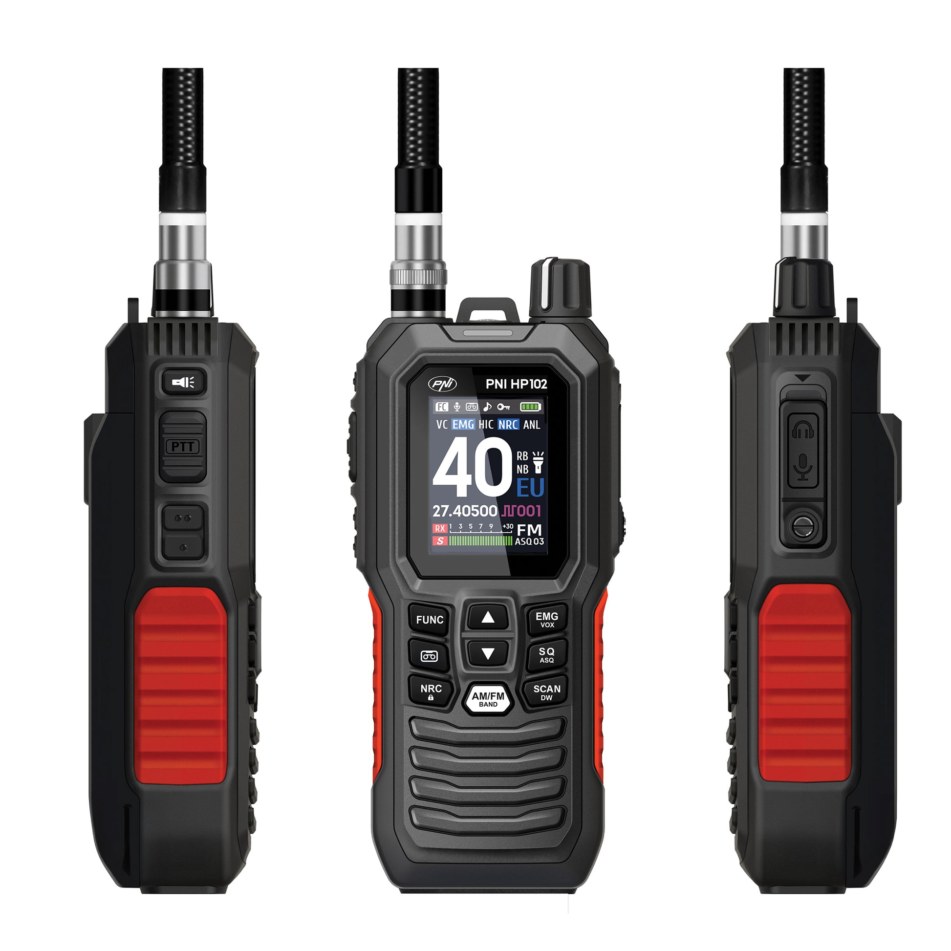 Statie radio CB portabila PNI Escort HP 102 multi standard, 4W, 12V-24V, AM-FM, NRC, Dual Watch, Roger Beep, ASQ SQ reglabil, VOX