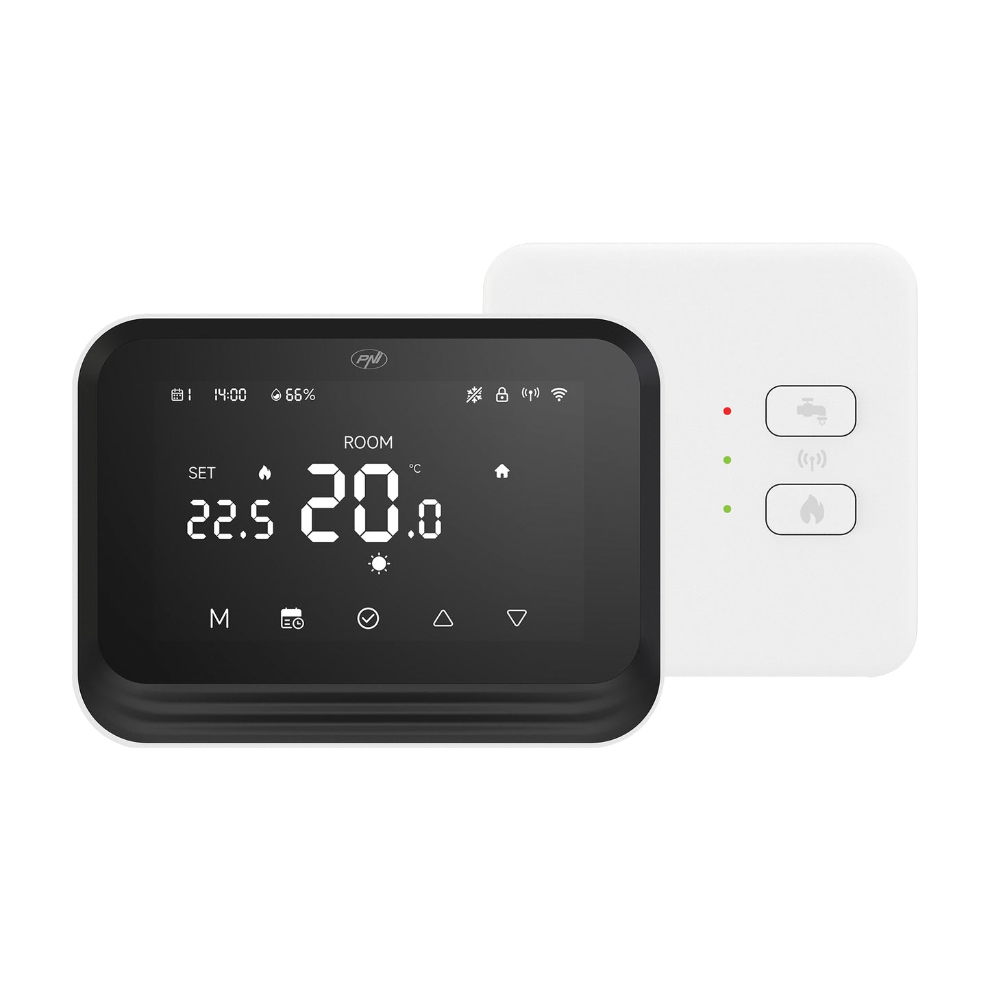 Termostat inteligent PNI CT45 fara fir, cu WiFi, control prin Internet, pentru centrale termice, APP TuyaSmart