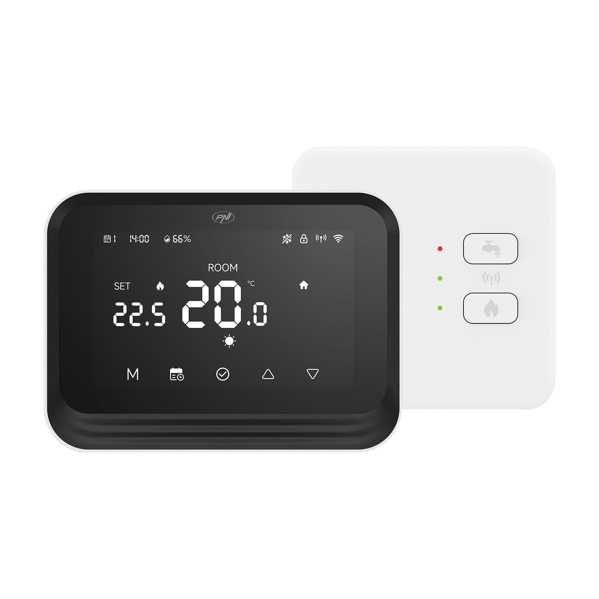 Termostat inteligent PNI CT45 fara fir, cu WiFi, control prin Internet, pentru centrale termice, APP TuyaSmart