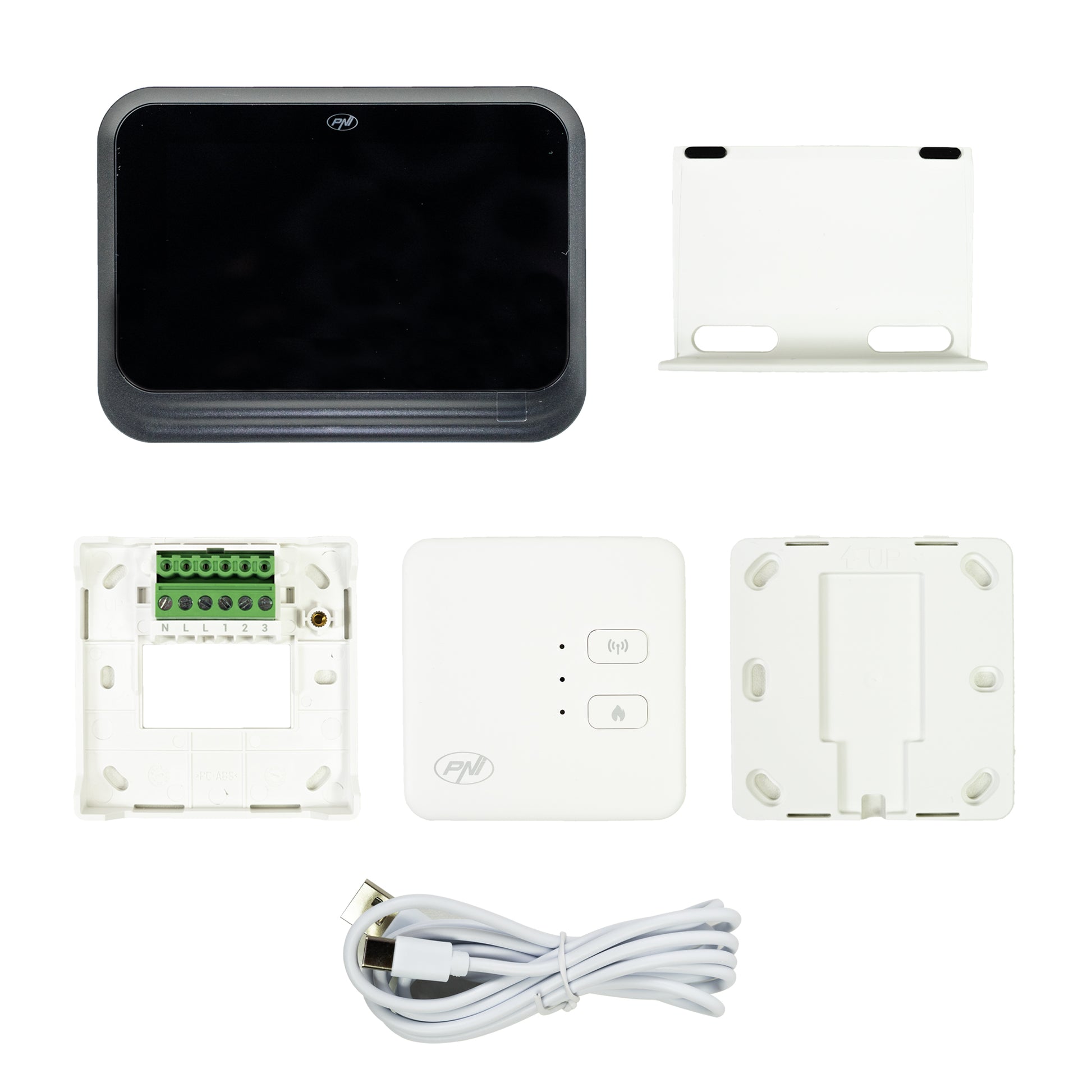 Termostat inteligent PNI CT45 fara fir, cu WiFi, control prin Internet, pentru centrale termice, APP TuyaSmart